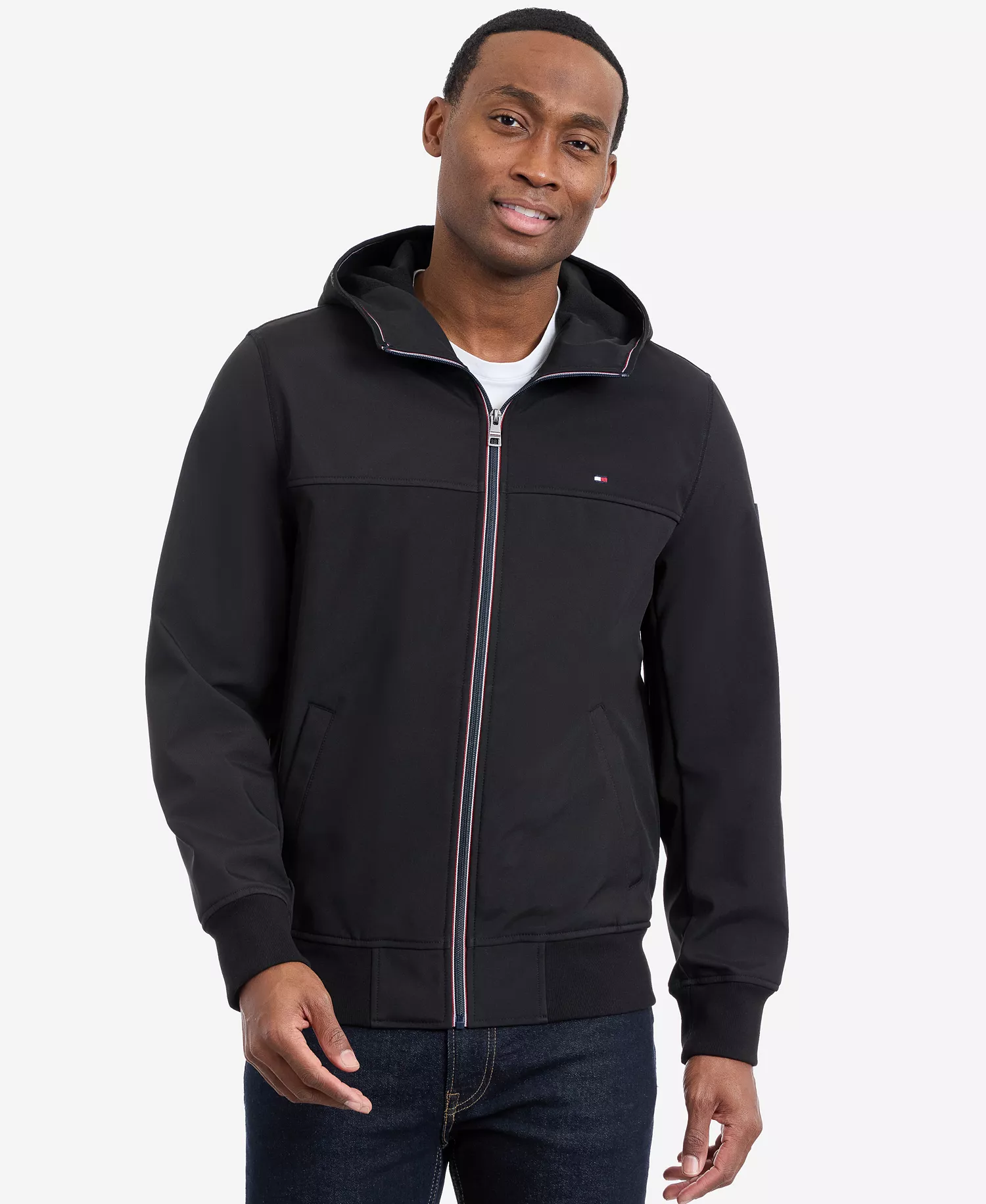 Men's Hooded Softshell Jacket - Black - 2XL