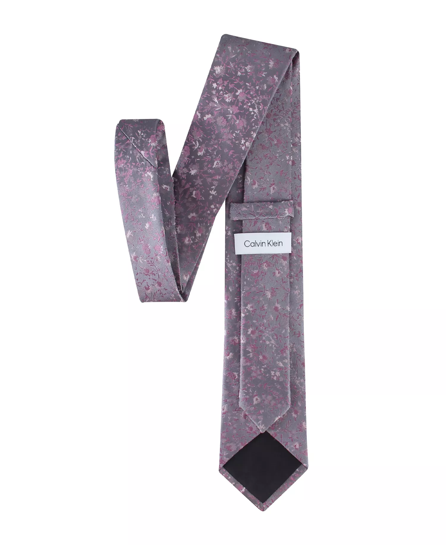 Men's Silk Floral Tie - Berry - ONE SIZE