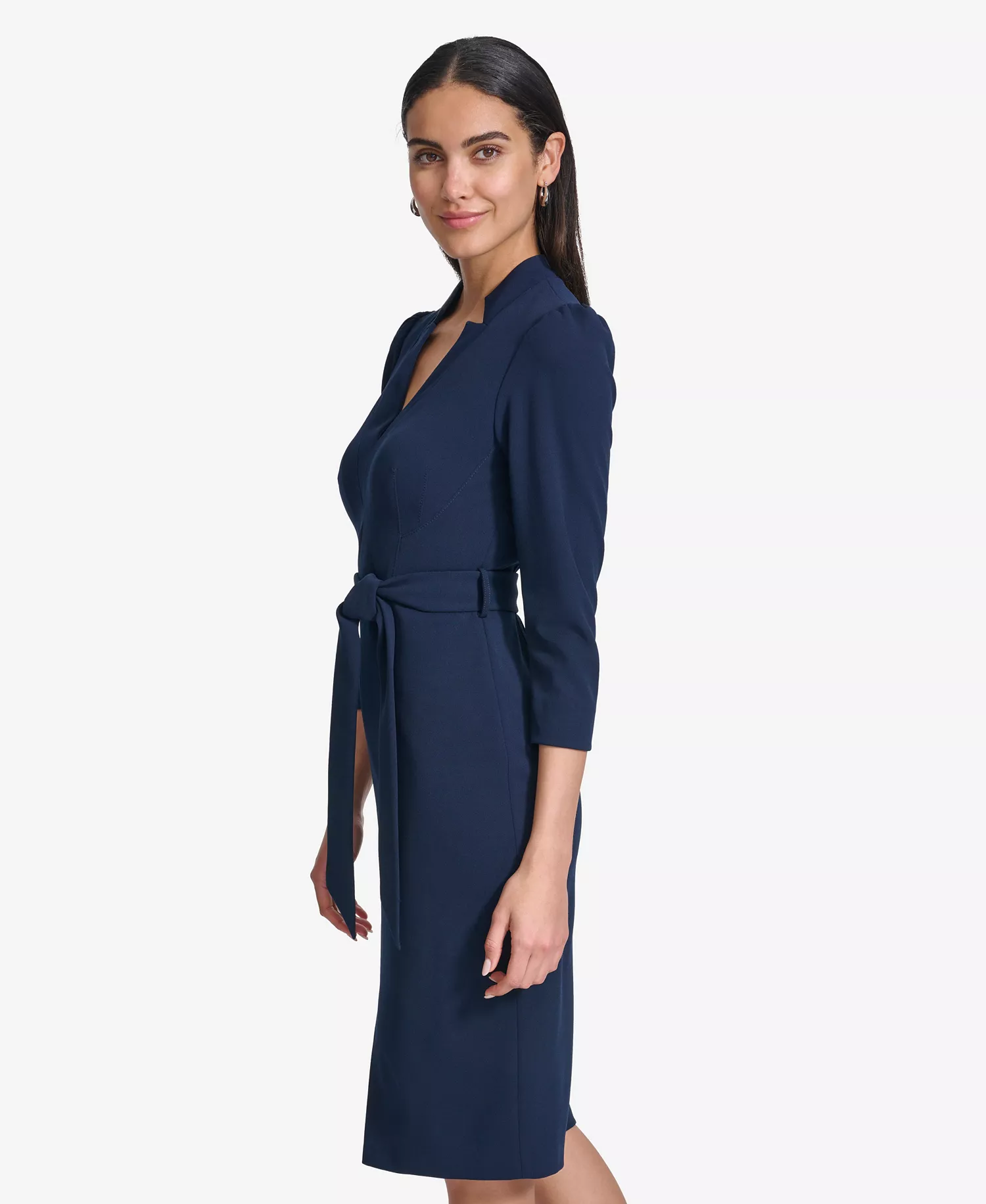Women's 3/4-Sleeve Sheath Dress - Indigo - 6