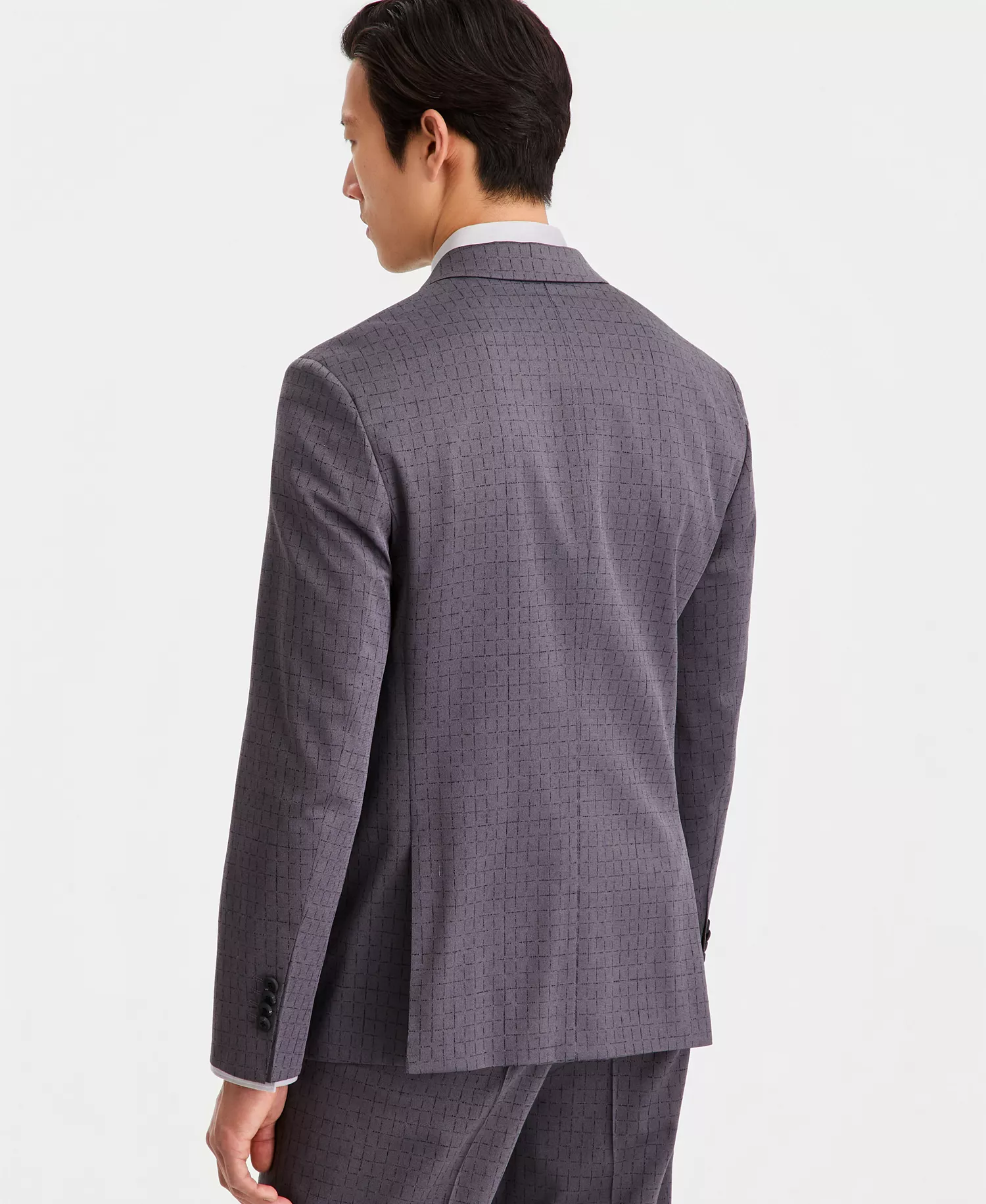 Men's Modern-Fit Wool-Blend Suit Separates - DK GY - 40R