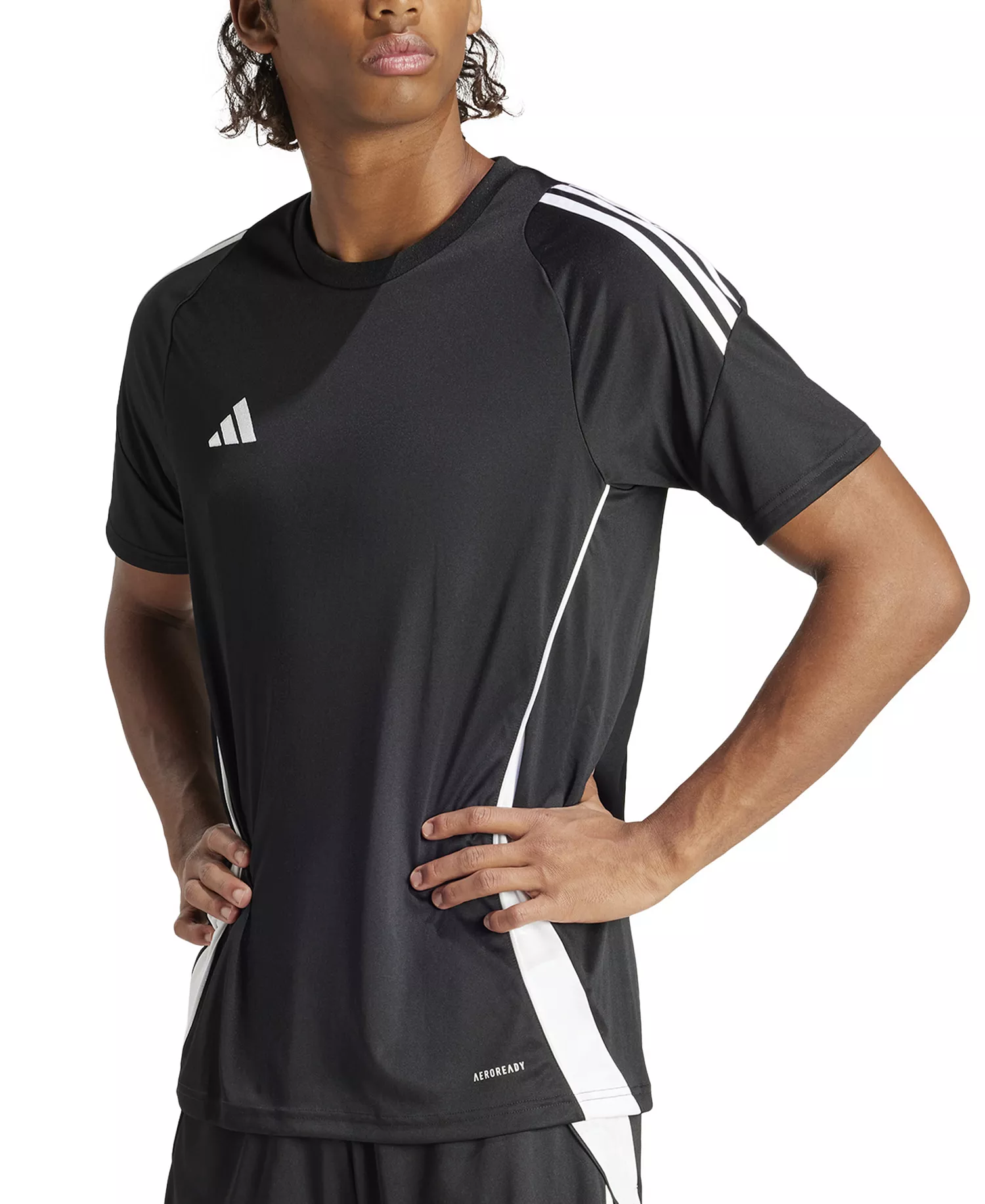Men's Tiro 24 Slim-fit Performance 3-Stripes Jersey - Black/White - 2XL