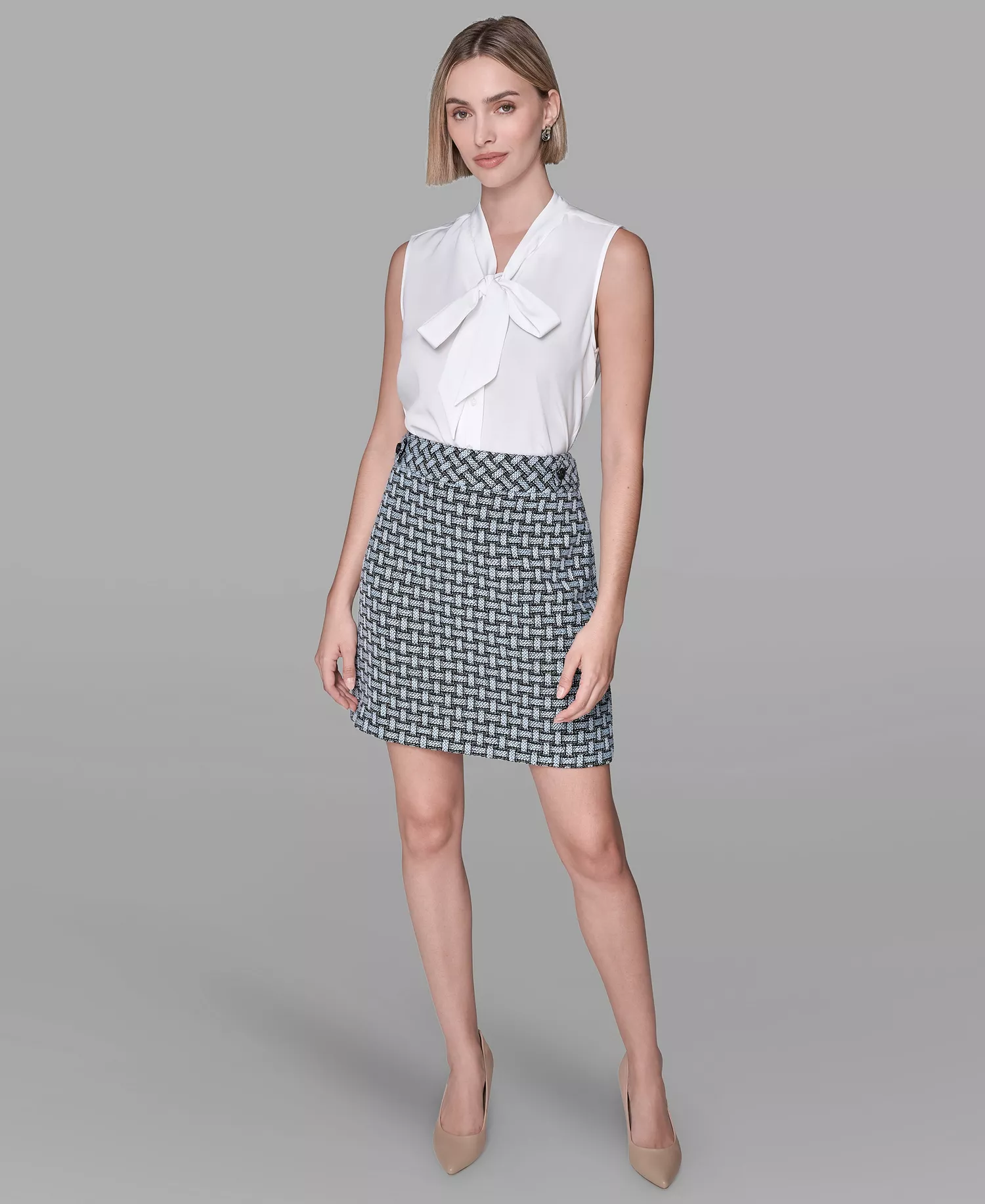 Women's Weave Print Skirt - Blue Aura/black - 10