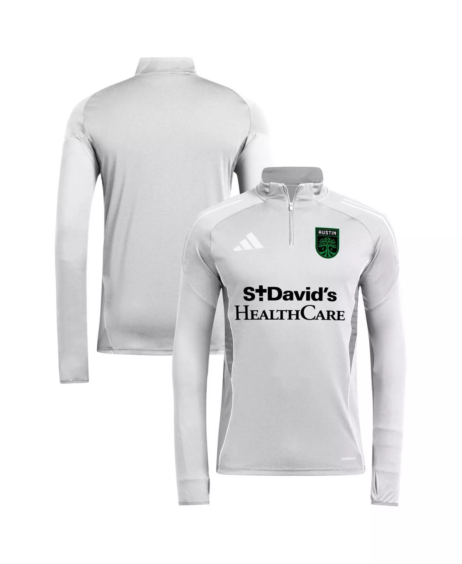 Men's Silver Austin FC 2025 Quarter-Zip Long Sleeve Training Top - Silver - XL