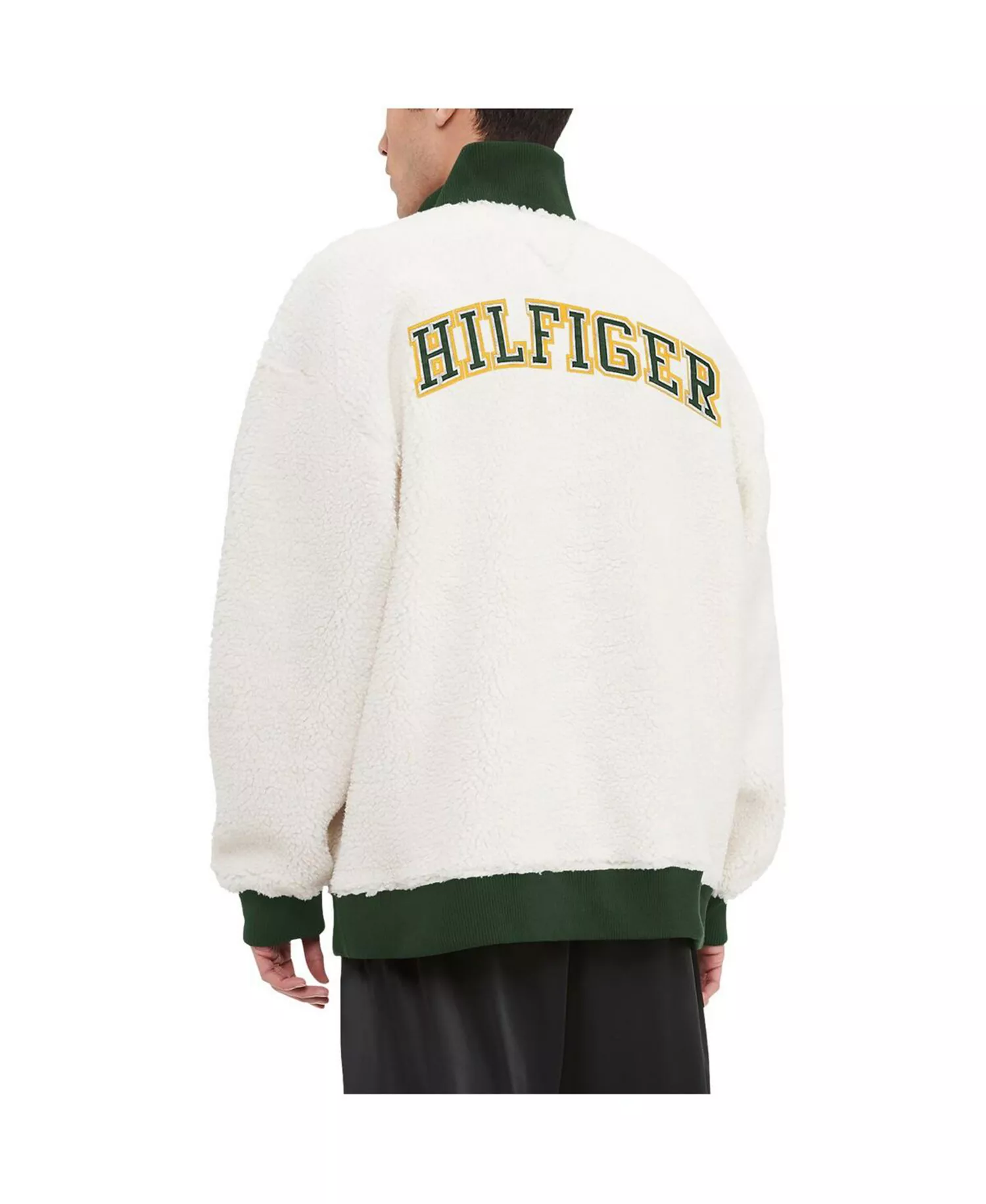Men's Cream Green Bay Packers Jordan Sherpa Quarter-Zip Sweatshirt - Cream, Green - L