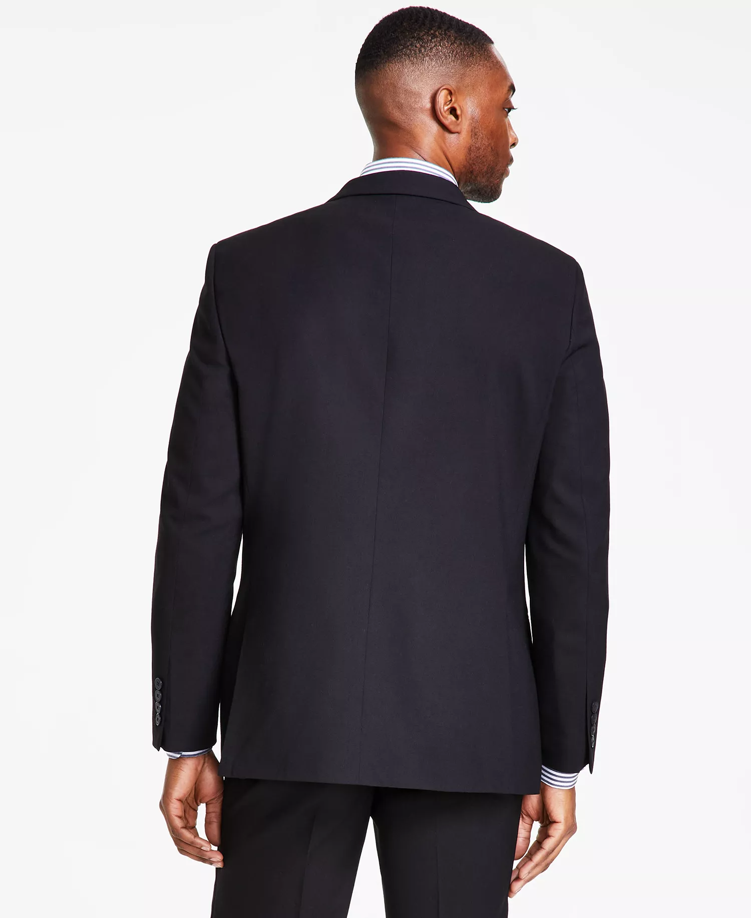 Men's Modern-Fit Bi-Stretch Suit - Black Solid - 36R