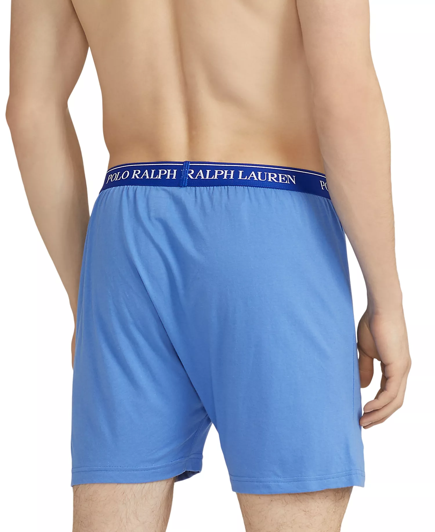 Men's 5-Pack Classic-Fit Cotton Knit Boxers  - Blue - L