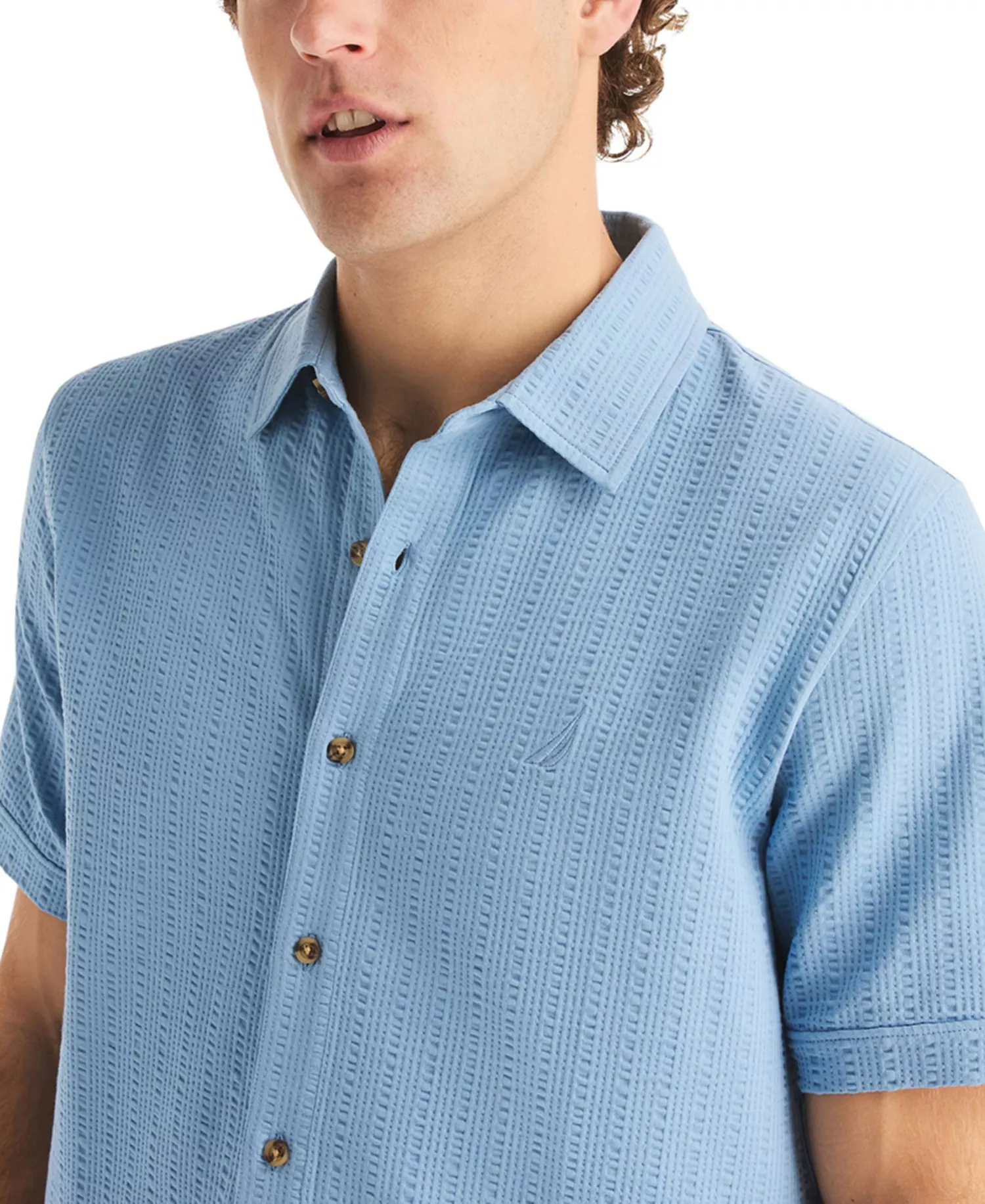 Men's Seersucker Short-Sleeve Shirt - Allure - 2XL