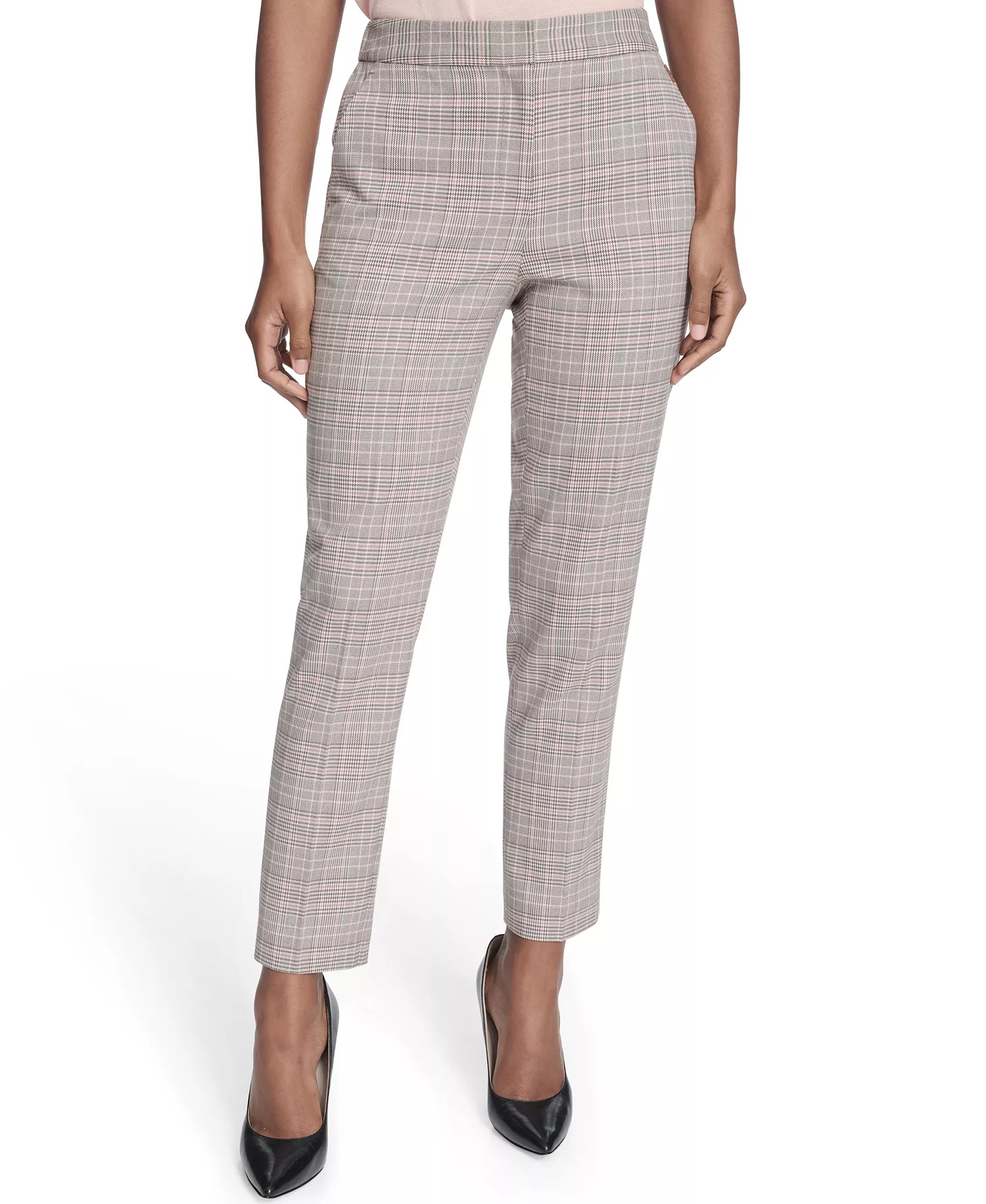 Women's Plaid Sloane Ankle Pants - Pale Pink Multi - 0
