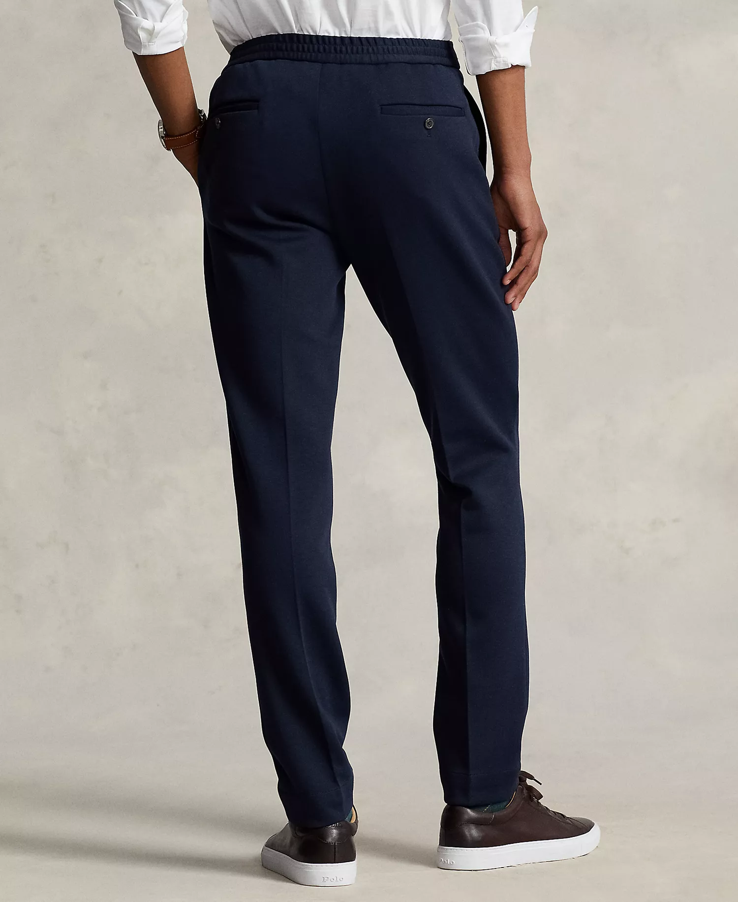 Men's Pleated Double-Knit Suit Trousers - Aviator Navy - 32x32