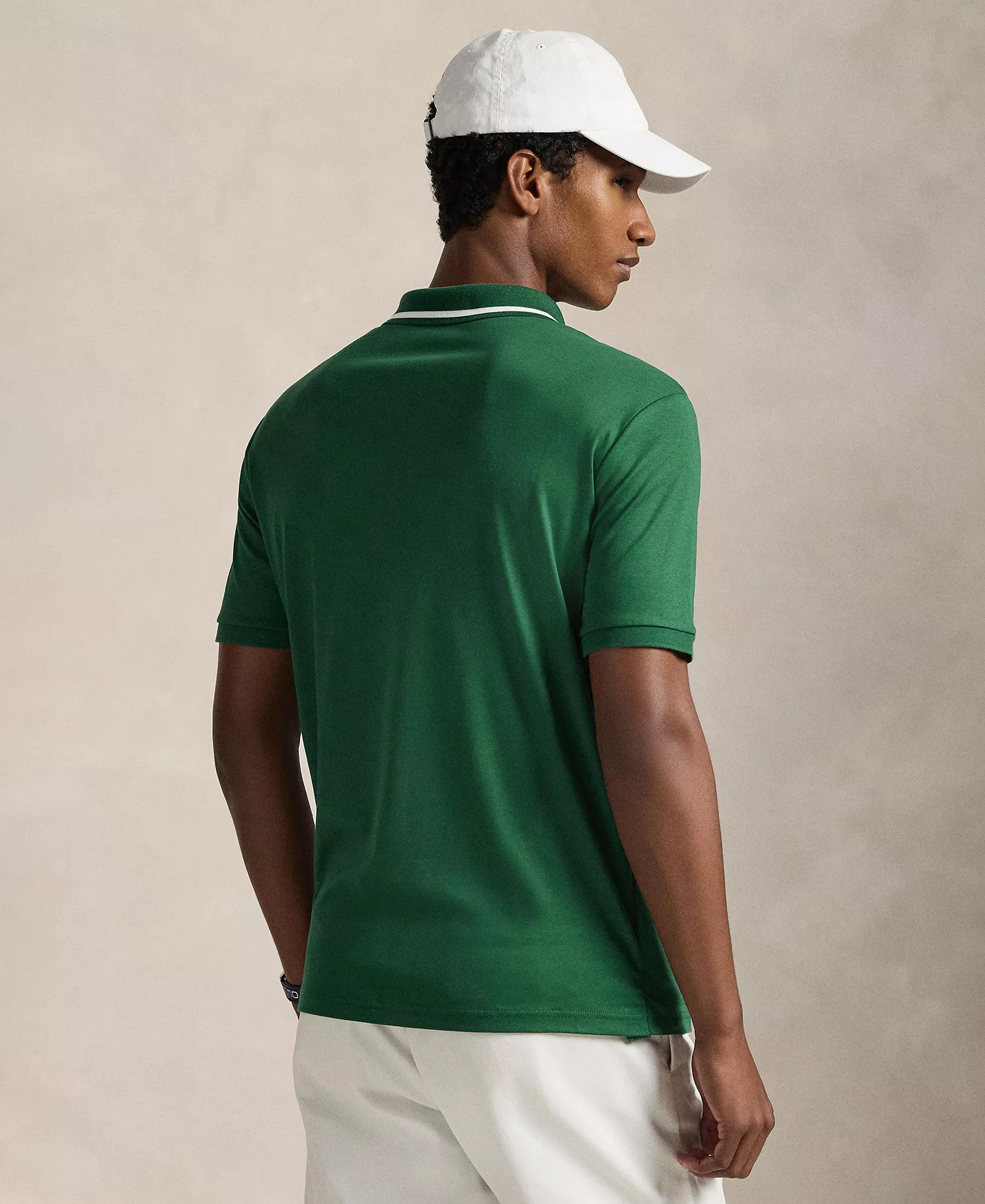 Men's Striped Piecing Short-Sleeve Polo Shirt - New Forest - 2XL