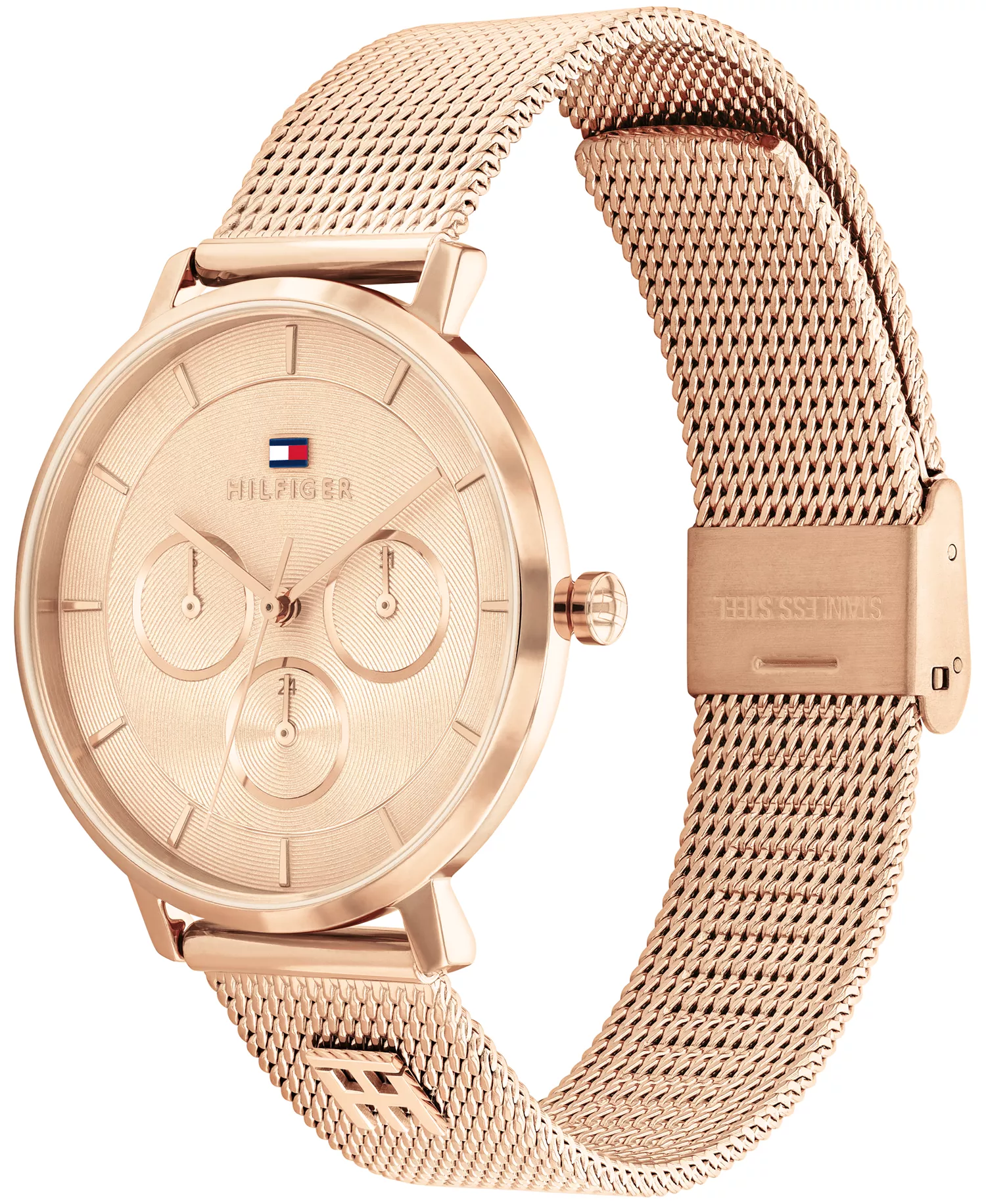 Women's Multifunction Rose Gold Tone Stainless Steel Mesh Bracelet Watch, 36mm - Rose Gold - No Size