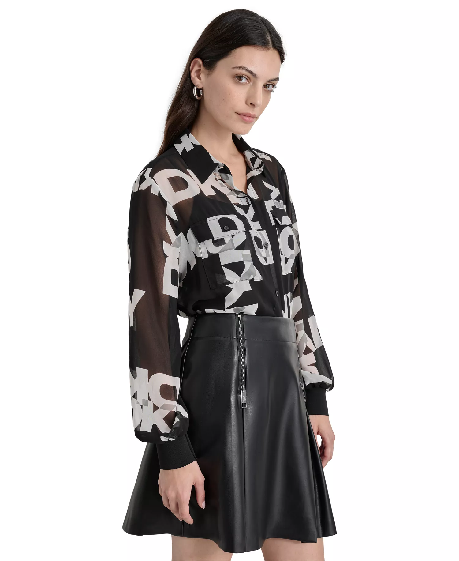 Women's Logo Long-Sleeve Shirt - Blk/ivory - L
