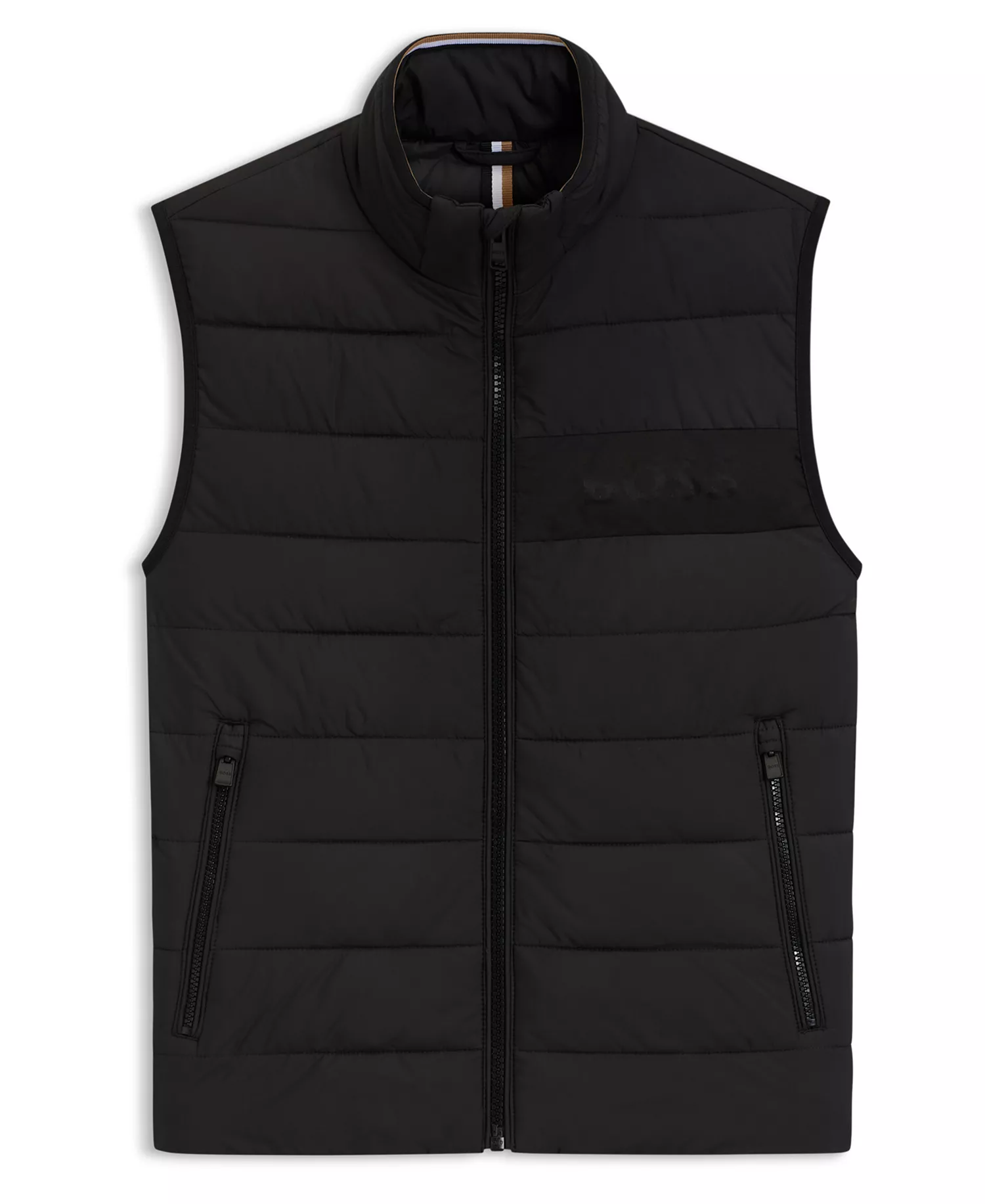 Men's Water-Repellent Tonal Logo Gilet Vest - Black - 36R