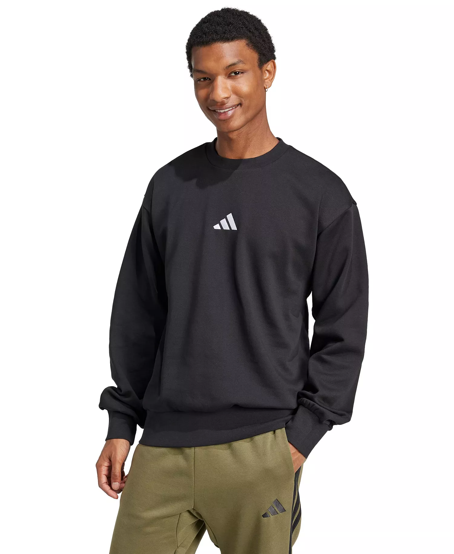 Men's Essentials Feel Cozy Sportswear Crewneck Sweatshirt - Black - 2XL