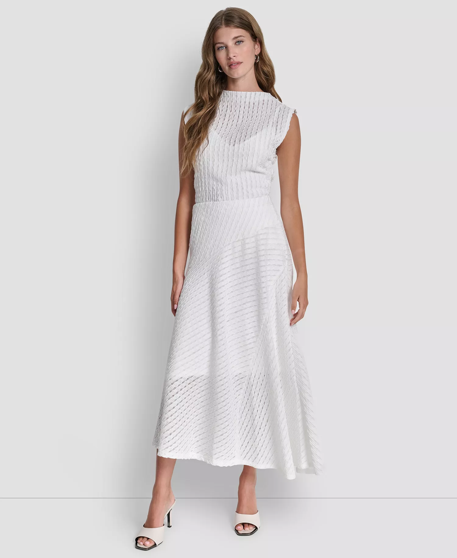 Women's Textured A-Line Pull-On Skirt - Ivory - L
