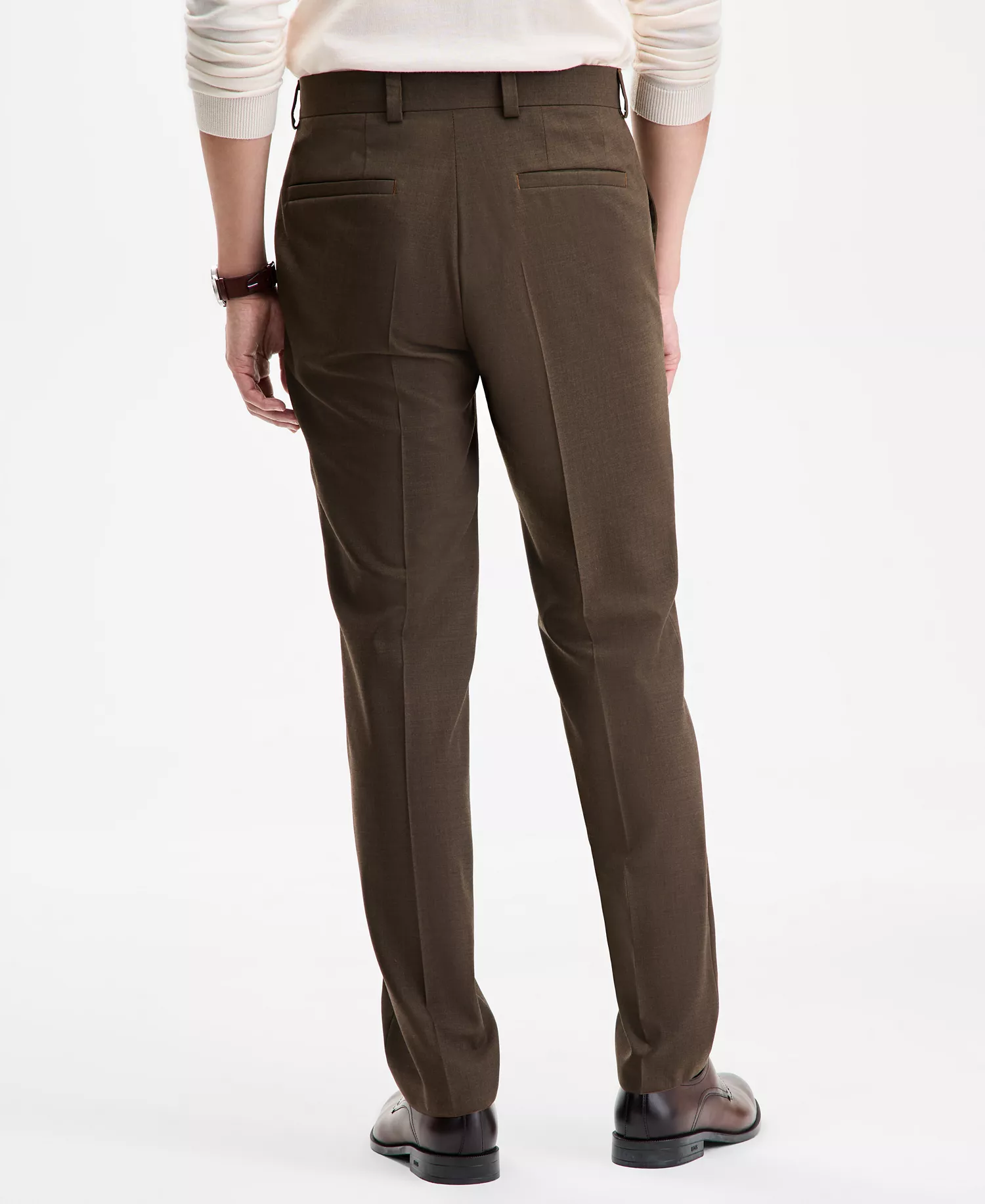 Men's Modern-Fit Solid Suit Separates - Brown - 30R