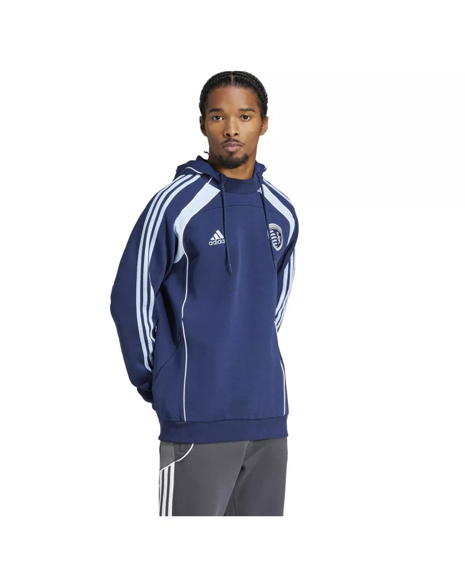 Men's Navy Sporting Kansas City 2025 Travel Pullover Hoodie - Navy - L