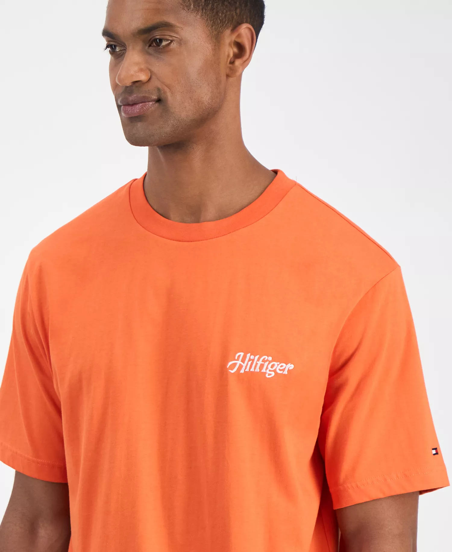 Men's Relaxed Fit Short Sleeve Crewneck Logo Graphic T-Shirt - Brilliant Orange - M