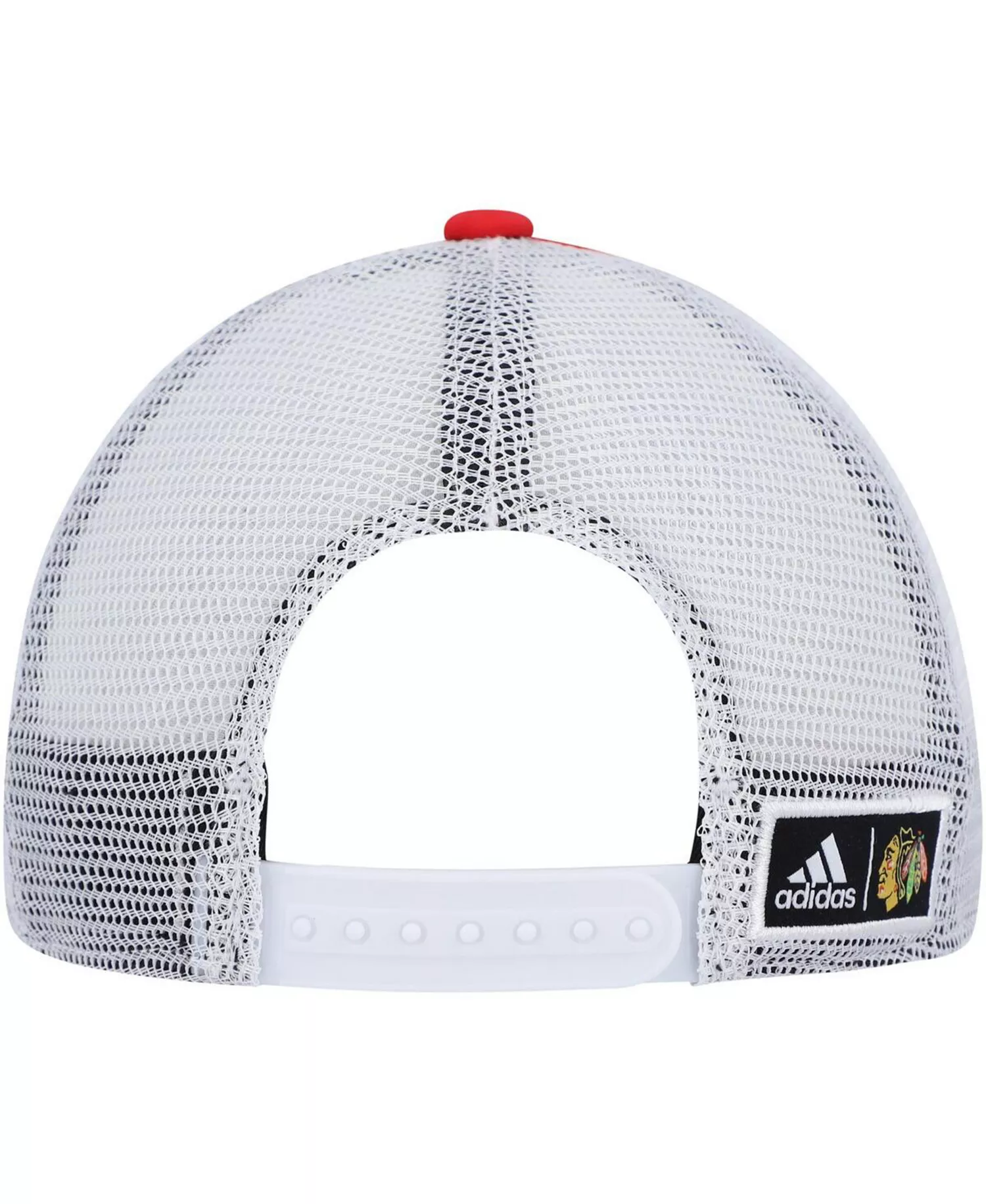 Men's Red, White Chicago Blackhawks Team Plate Trucker Snapback Hat - Red, White - One Size Fits All
