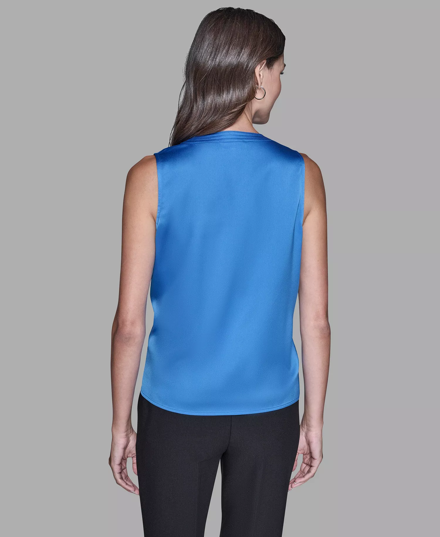 Women's Sleeveless V-Neck Top - French Blue - L