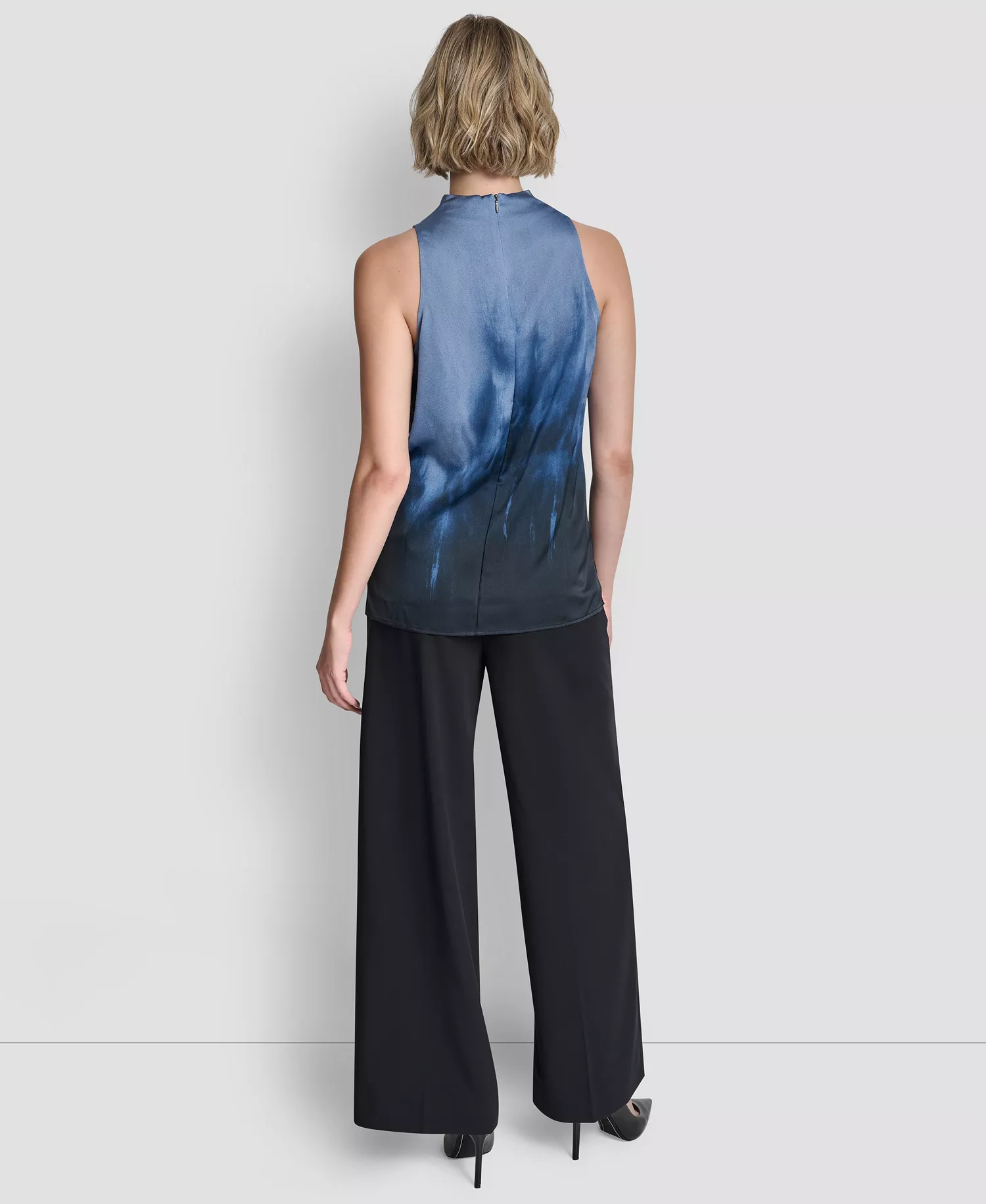 Women's Sleeveless Cowl Neck Top - Hudson Blue/liberty Sky - L