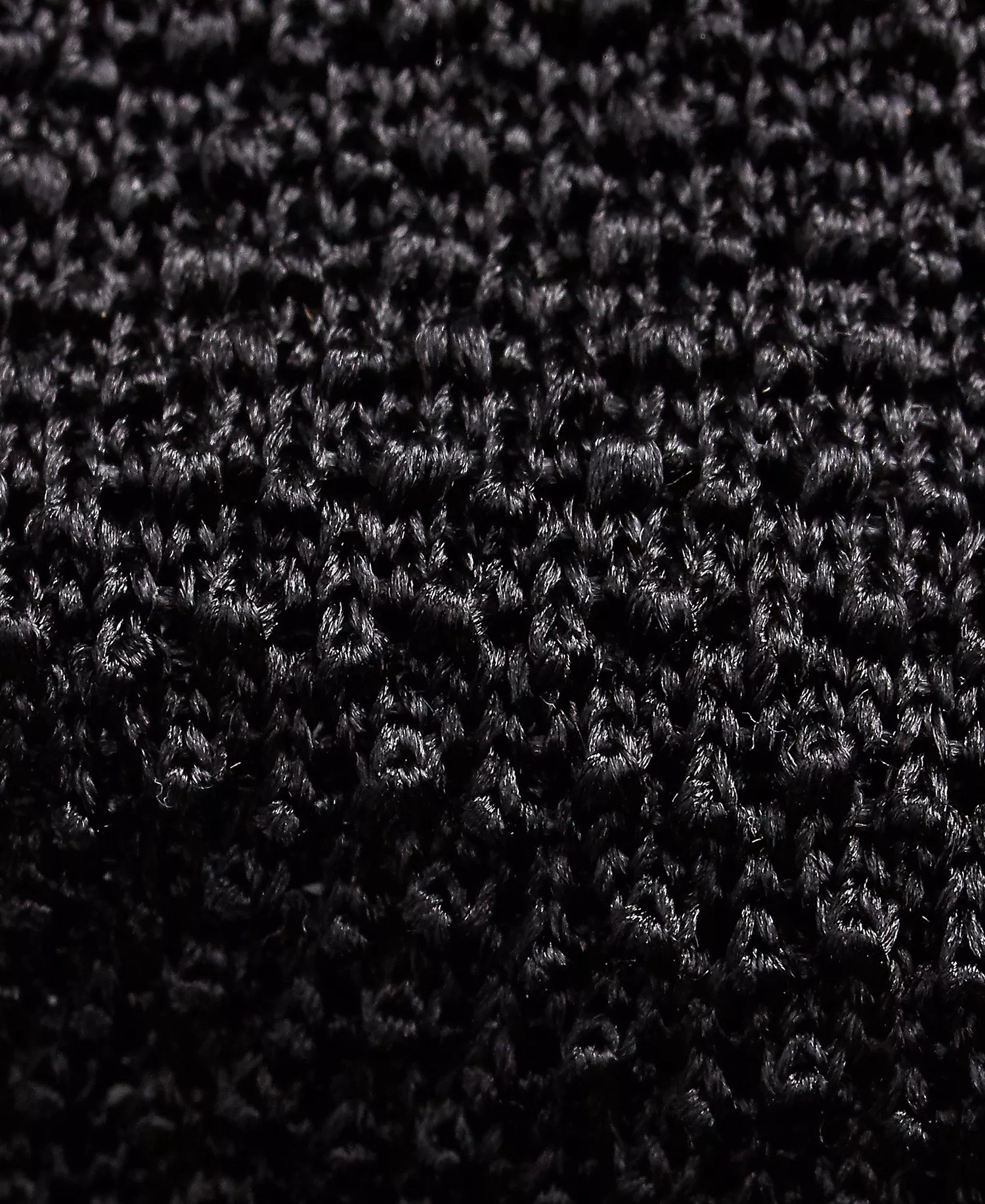 Men's Knit Silk Tie - Black - No Size