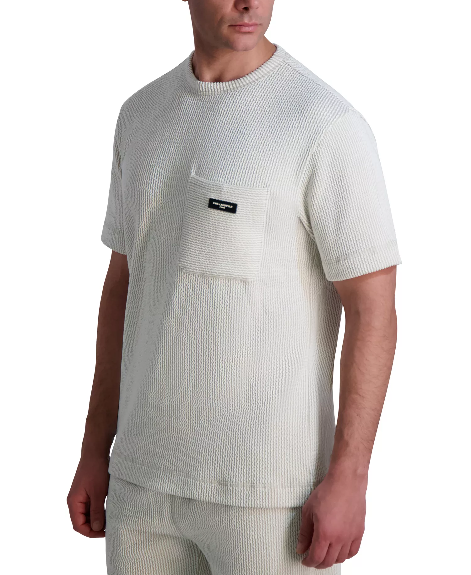 Men's Textured Oversized T-Shirt - Natural - M