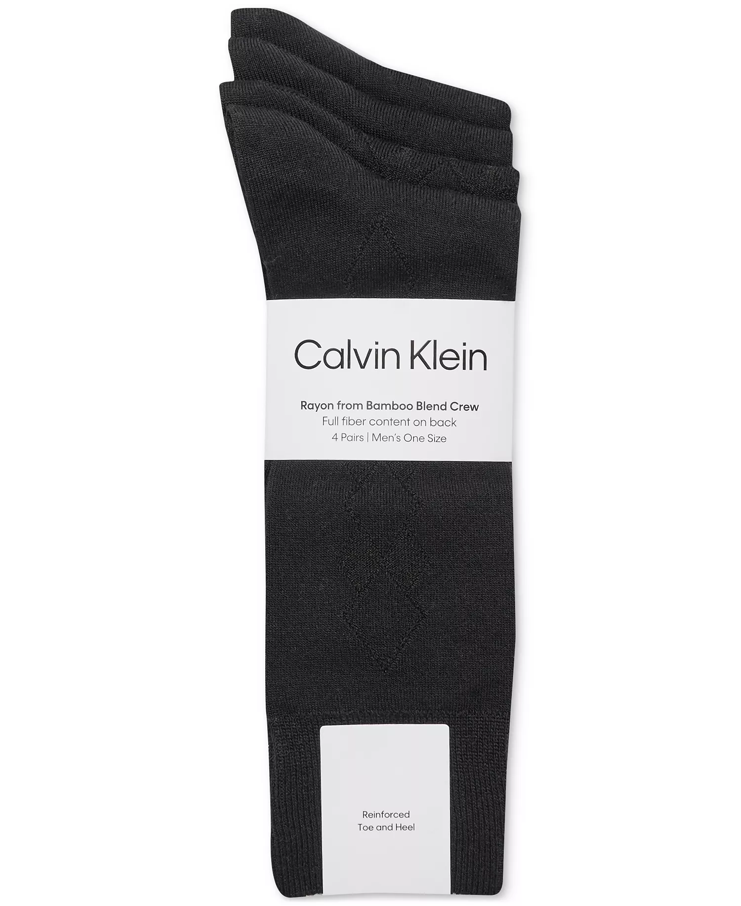 Men's Crew Dress Socks, 4-Pack - Black - 10-13