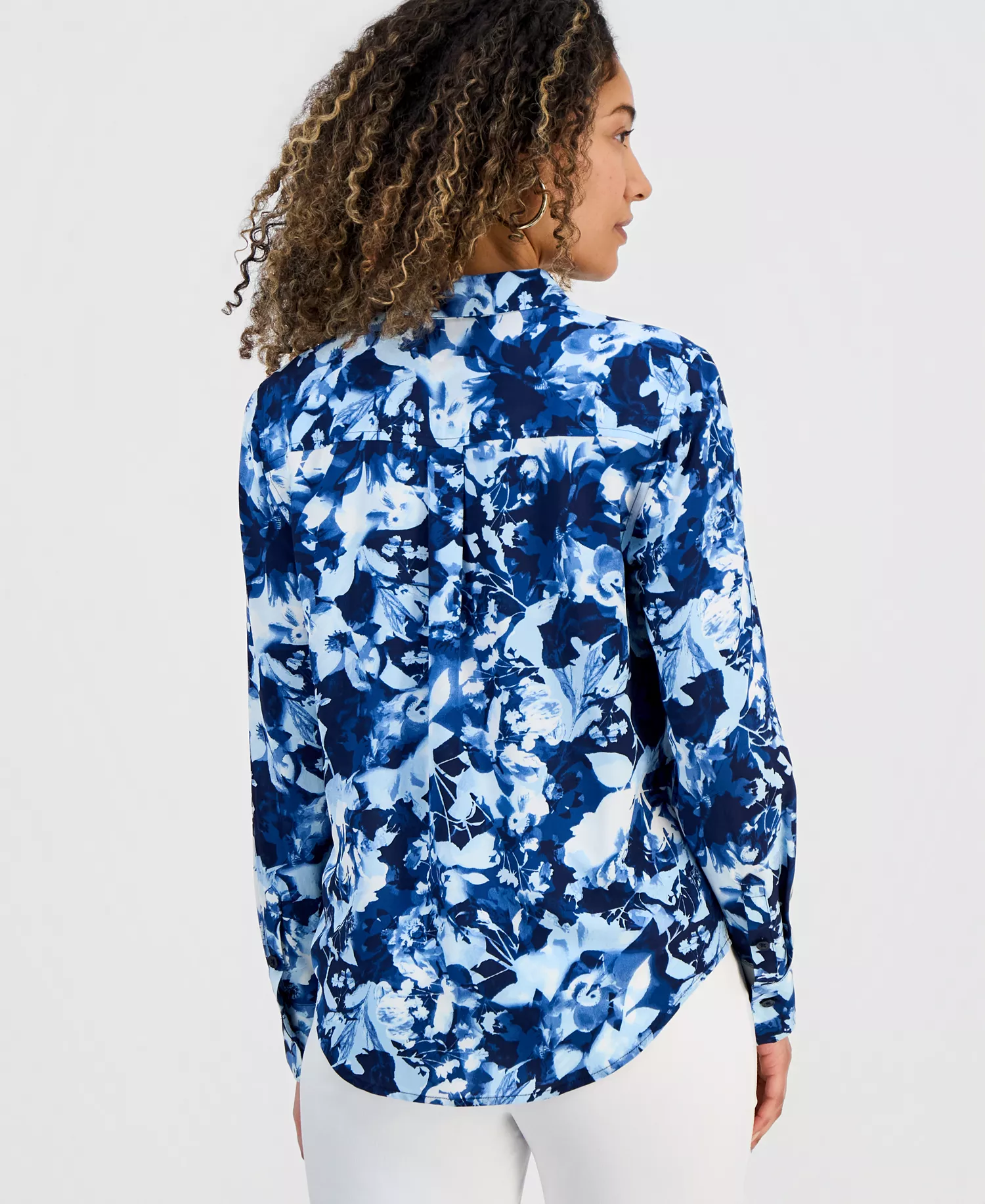 Petite Floral-Print Shirt, Macy's Exclusive - Luna Blooms - P/L
