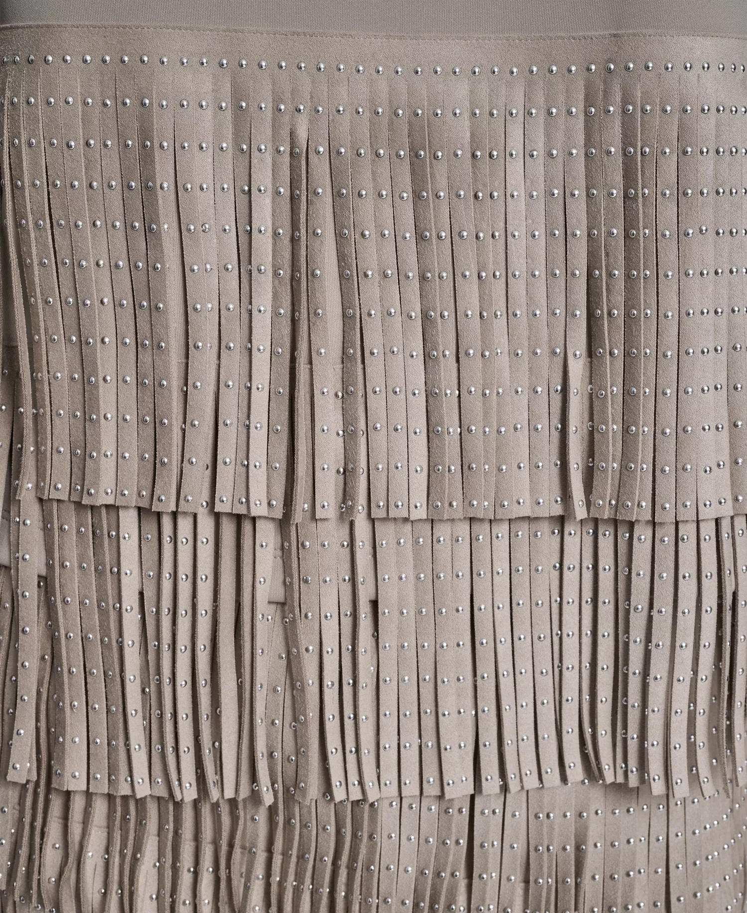 Women's Studded Fringe Short-Sleeve T-Shirt - Pebble - L