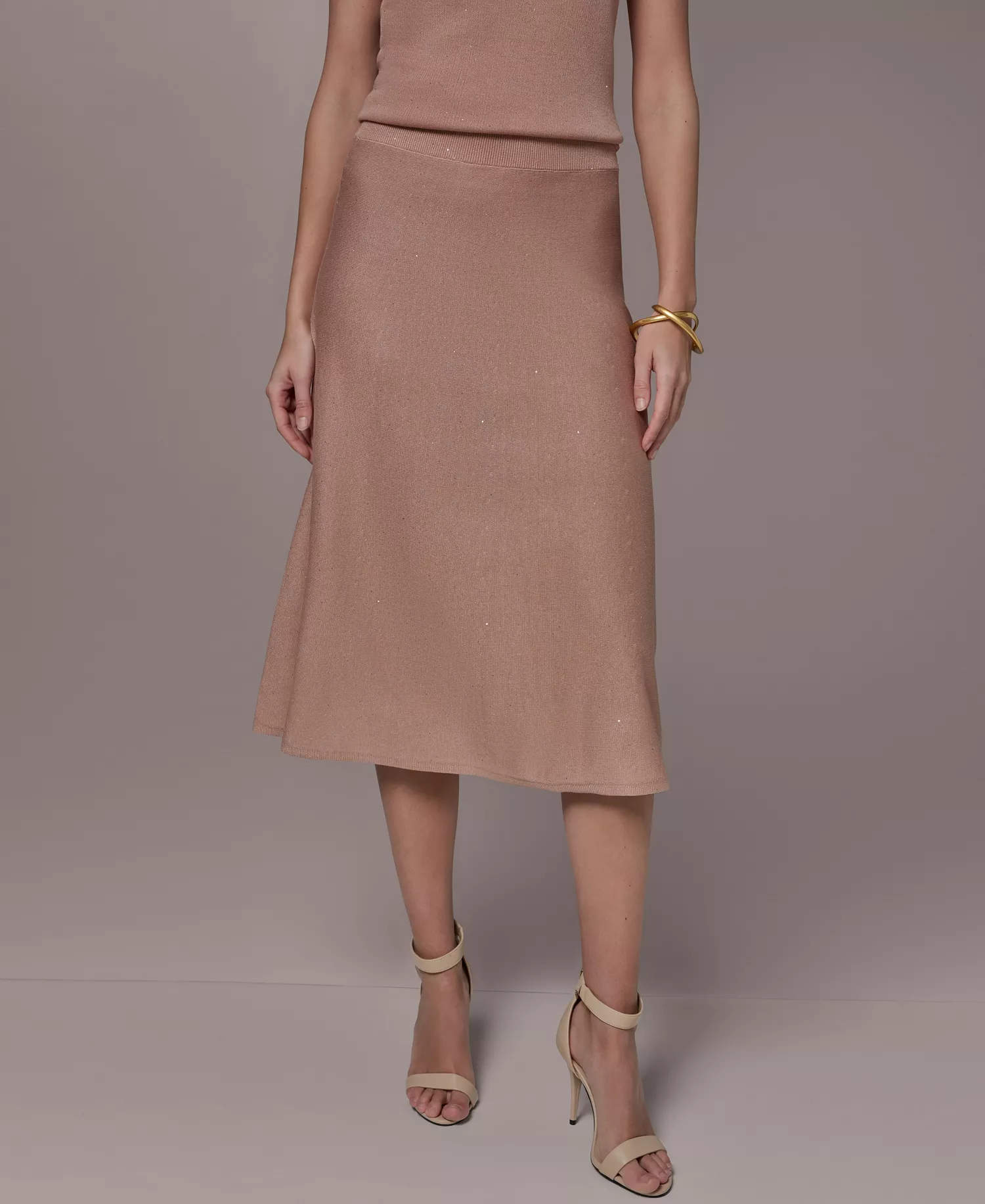 Women's Sequin Detail Midi Skirt - Umbria - L