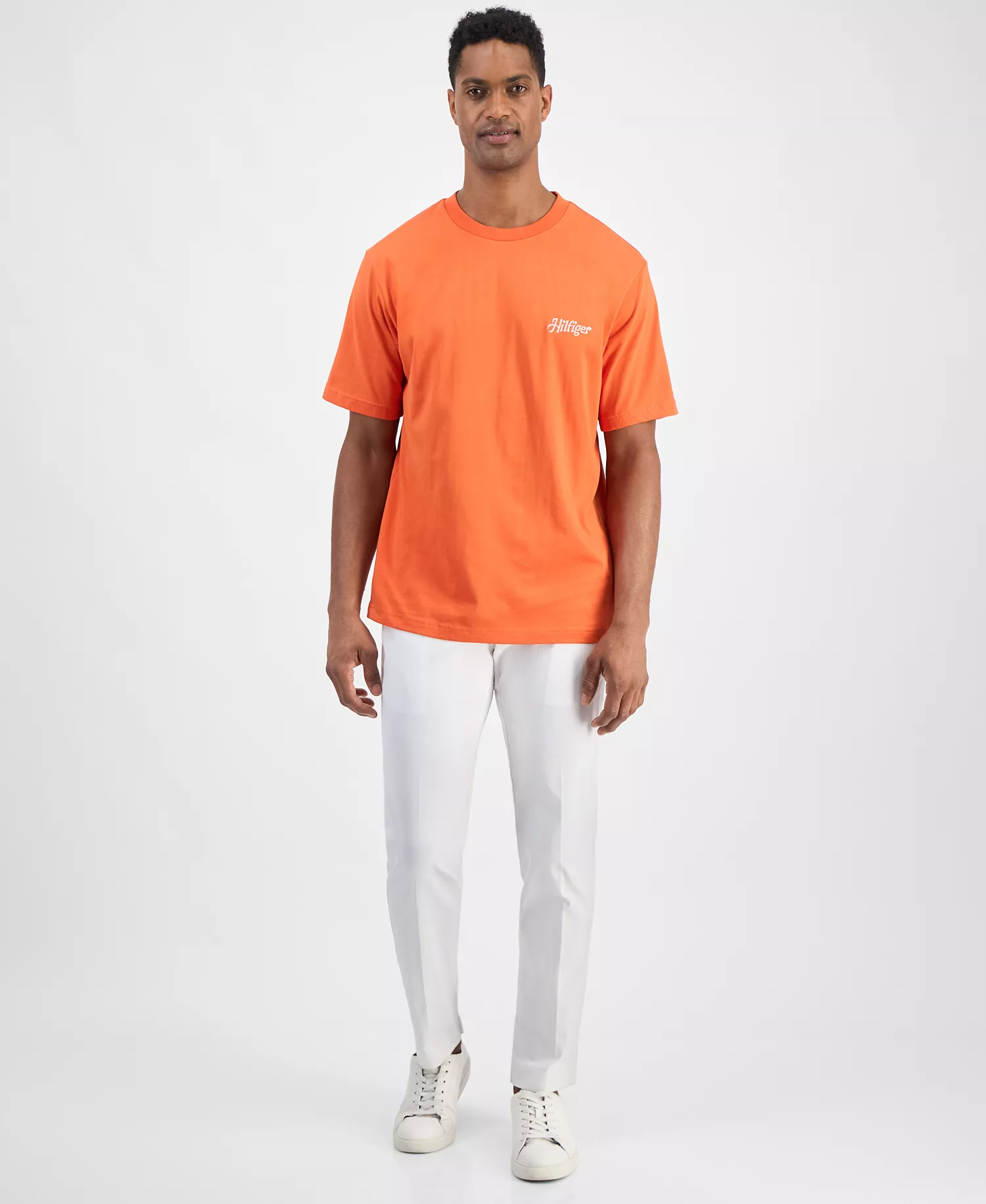 Men's Relaxed Fit Short Sleeve Crewneck Logo Graphic T-Shirt - Brilliant Orange - M