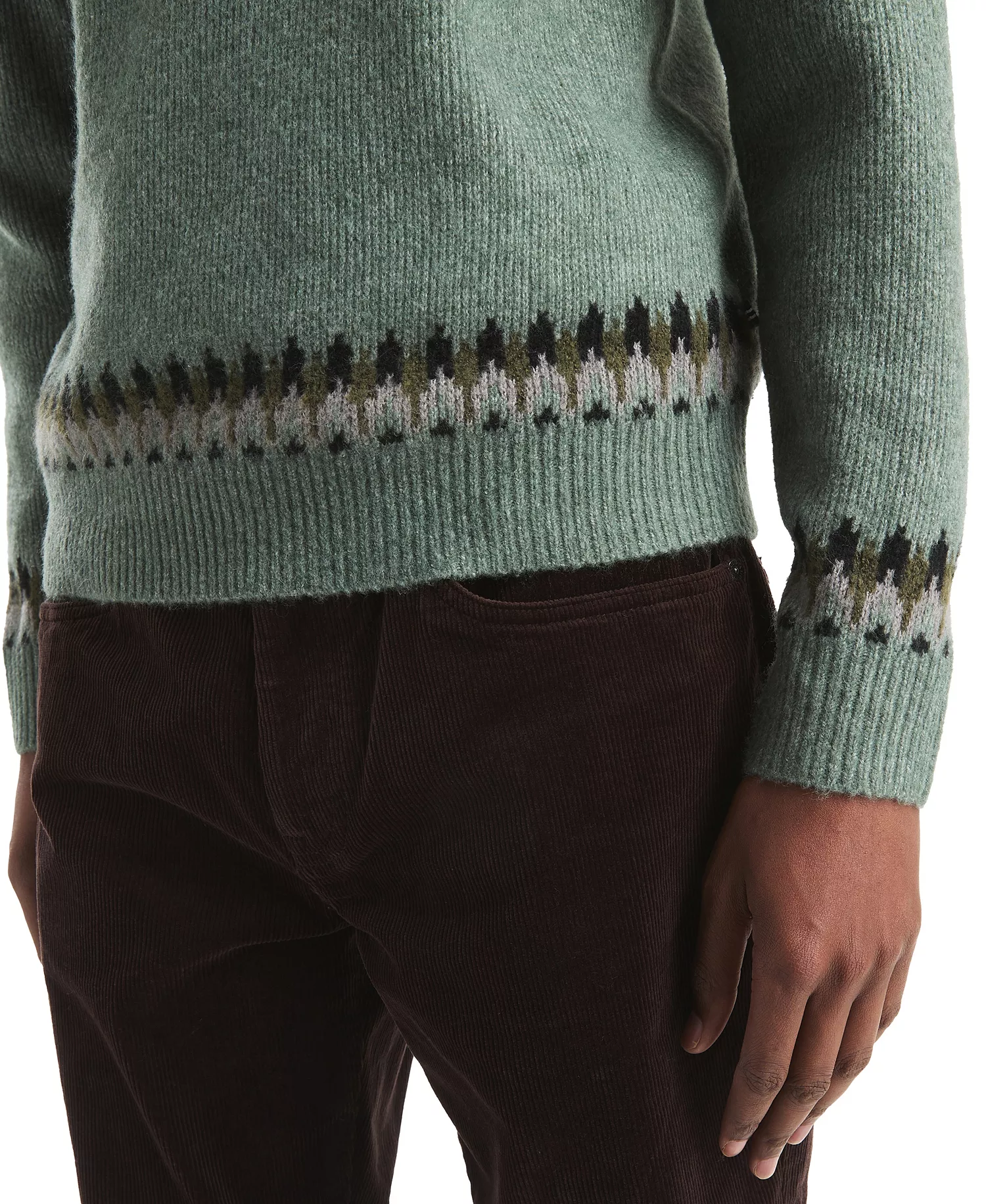 Men's Fair Isle Patterned Sweater - Artic Fern - 2XL