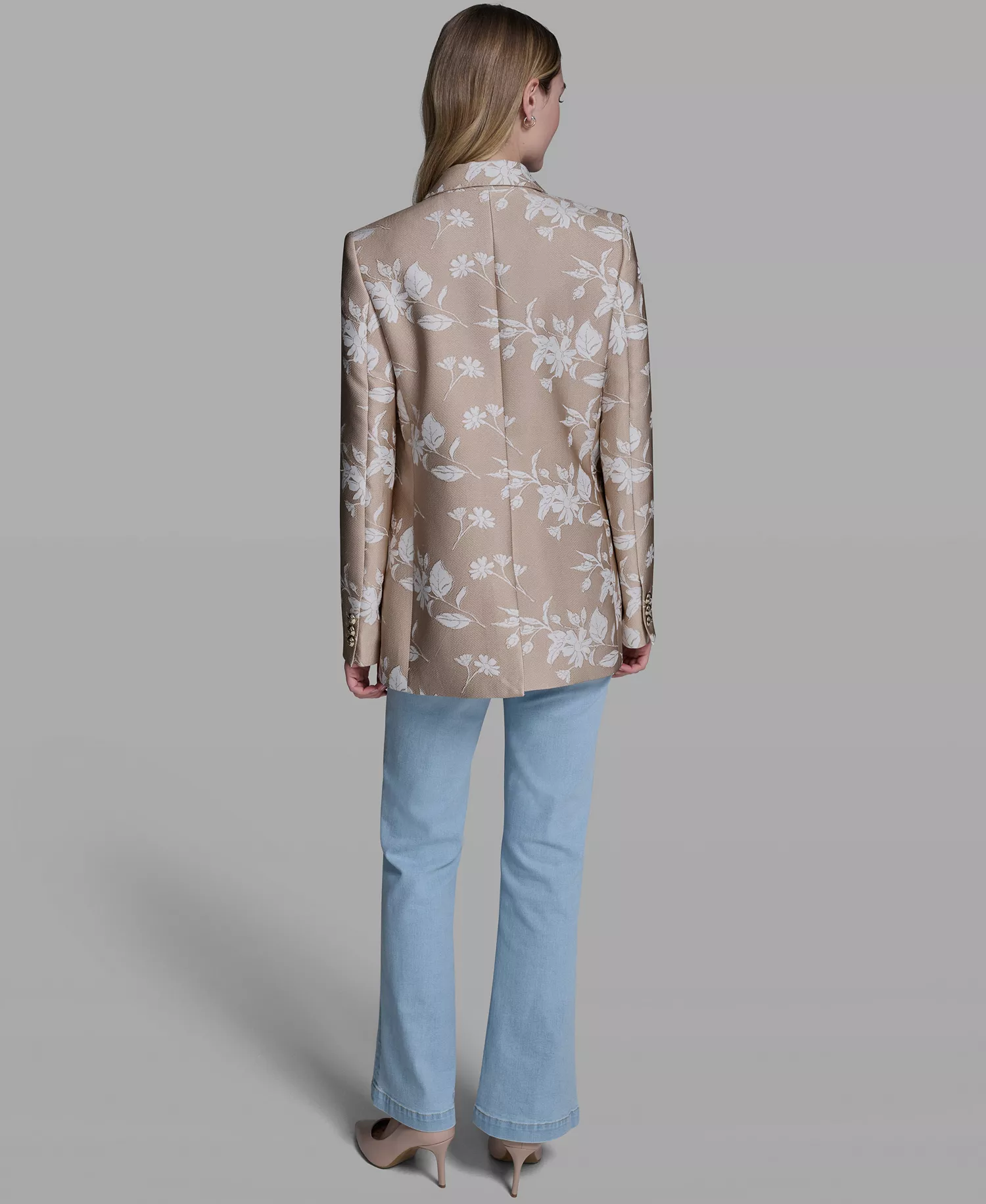 Women's Floral Embroidered Blazer - French Beige/Soft White - 0