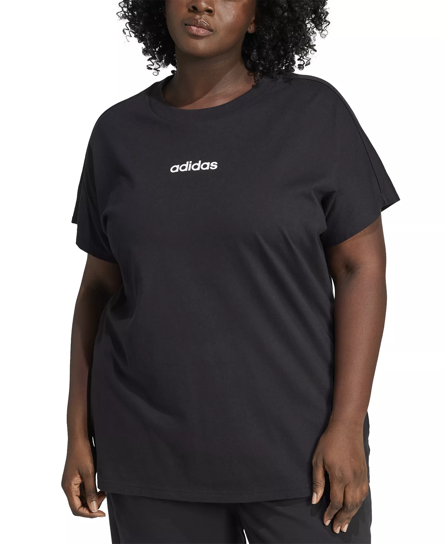 Plus Size Cotton The Essentials Crewneck T-Shirt - Black - 1X