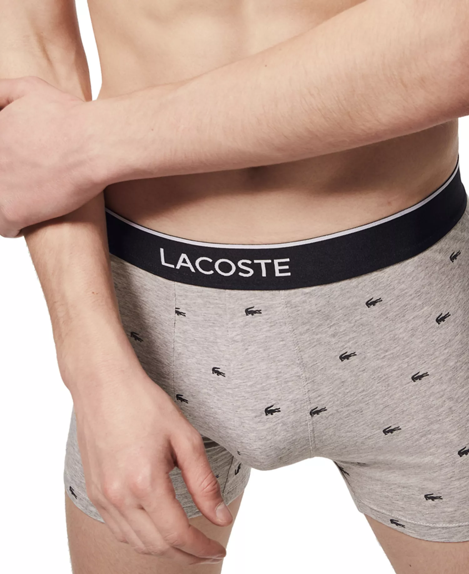 Men's Cotton Stretch Mini-Crocodile Boxer Briefs, 3-Pack - Black/Gray/Brown - L