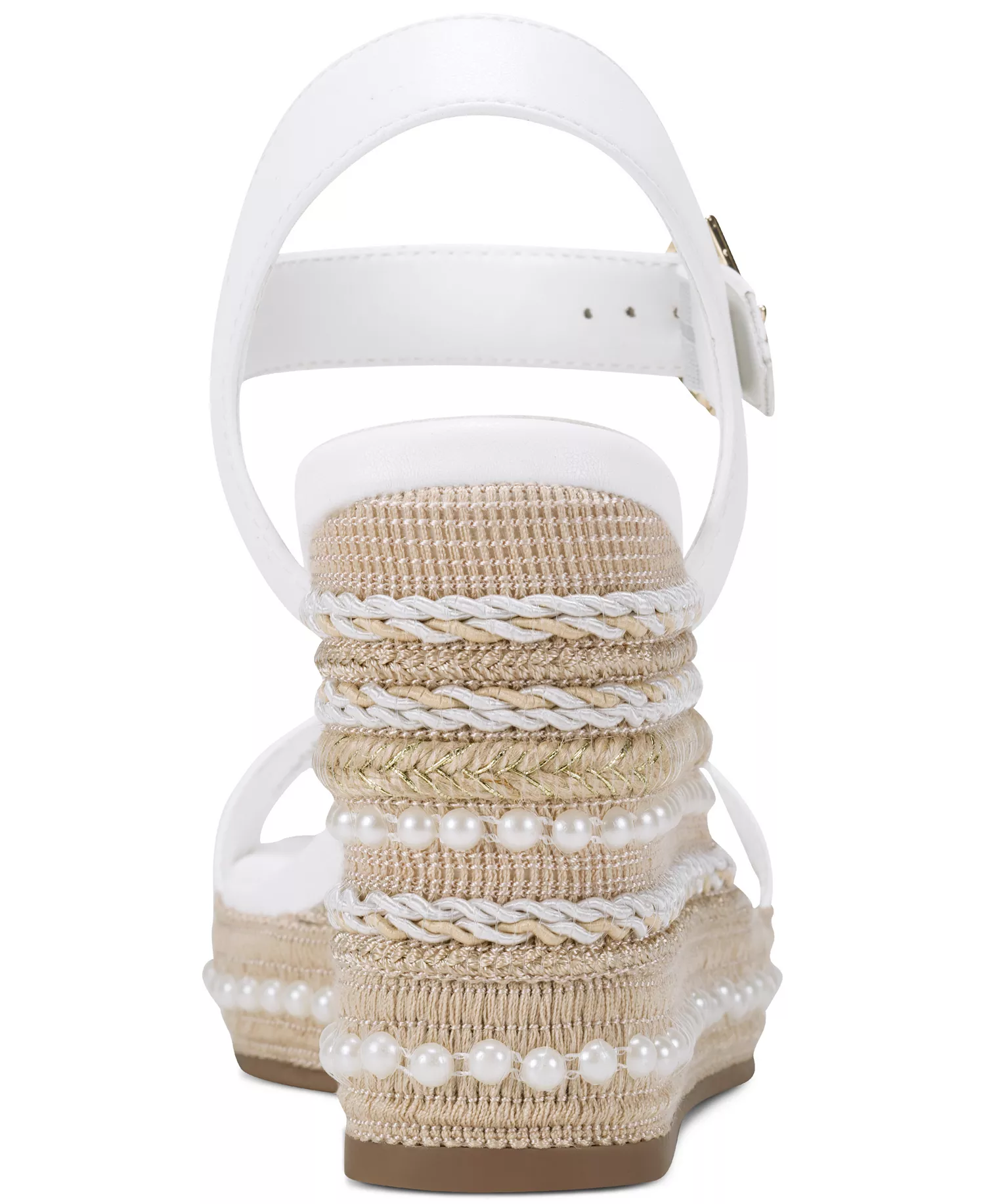 Women's Calzona Round Toe Wedge Sandals - Bright White - 10M