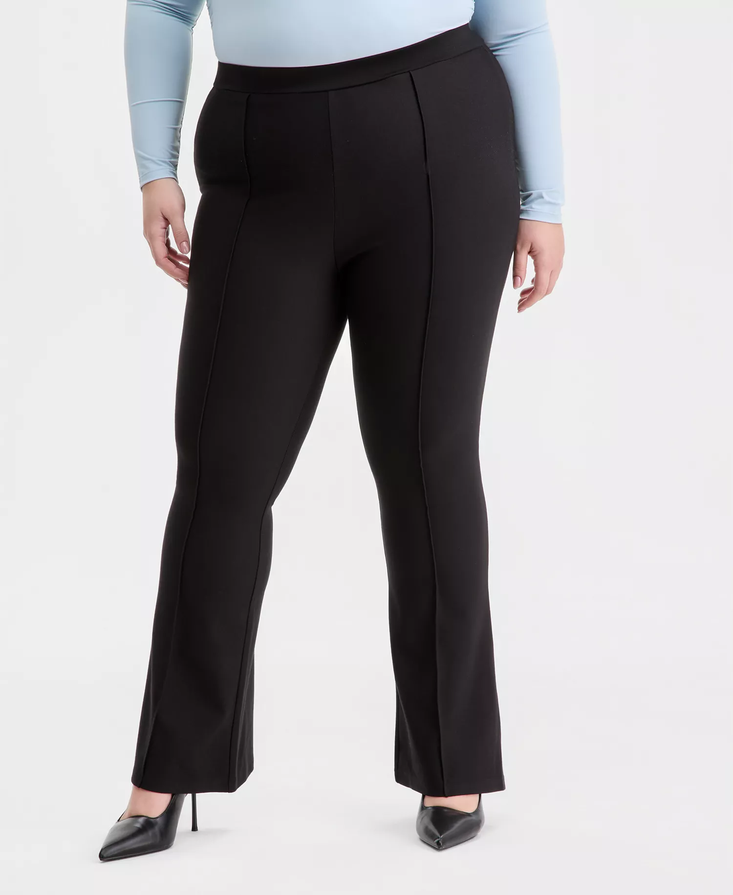 Trendy Plus Size Flare Pants, Macy's Exclusive - Black - 0X
