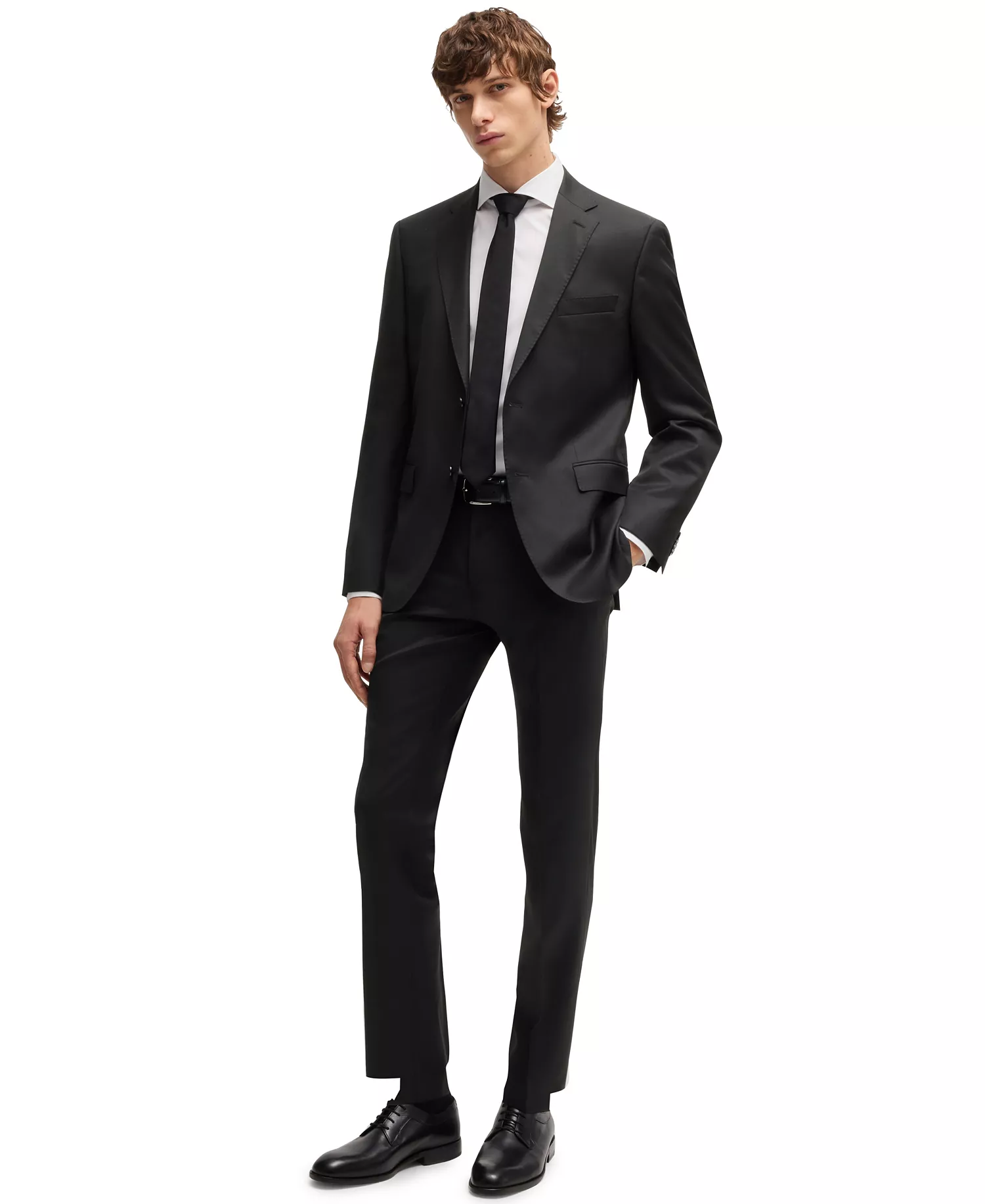 Men's Extra-Slim-Fit Trousers - Black - 28R