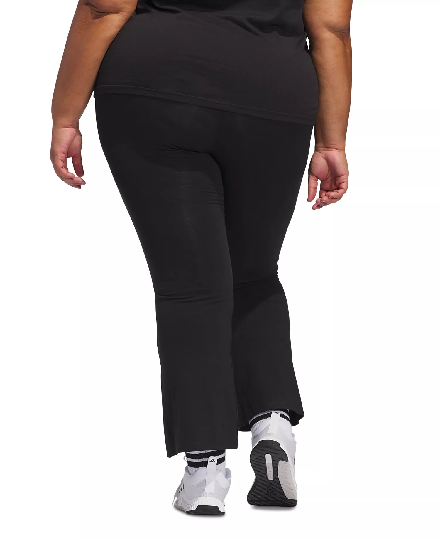 Plus Size Small Logo Flare Pants - Black - 1X