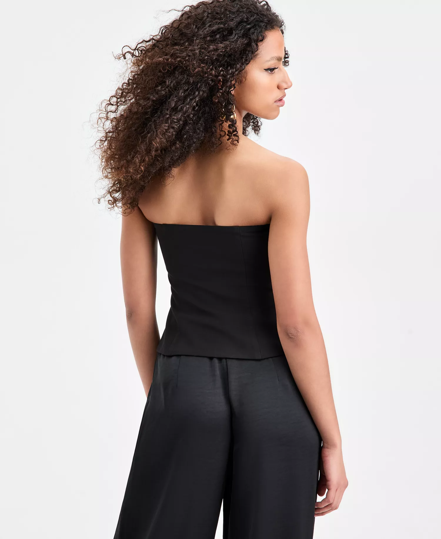 Women's Tuxedo Strapless Top, Macy's Exclusive - Black - S