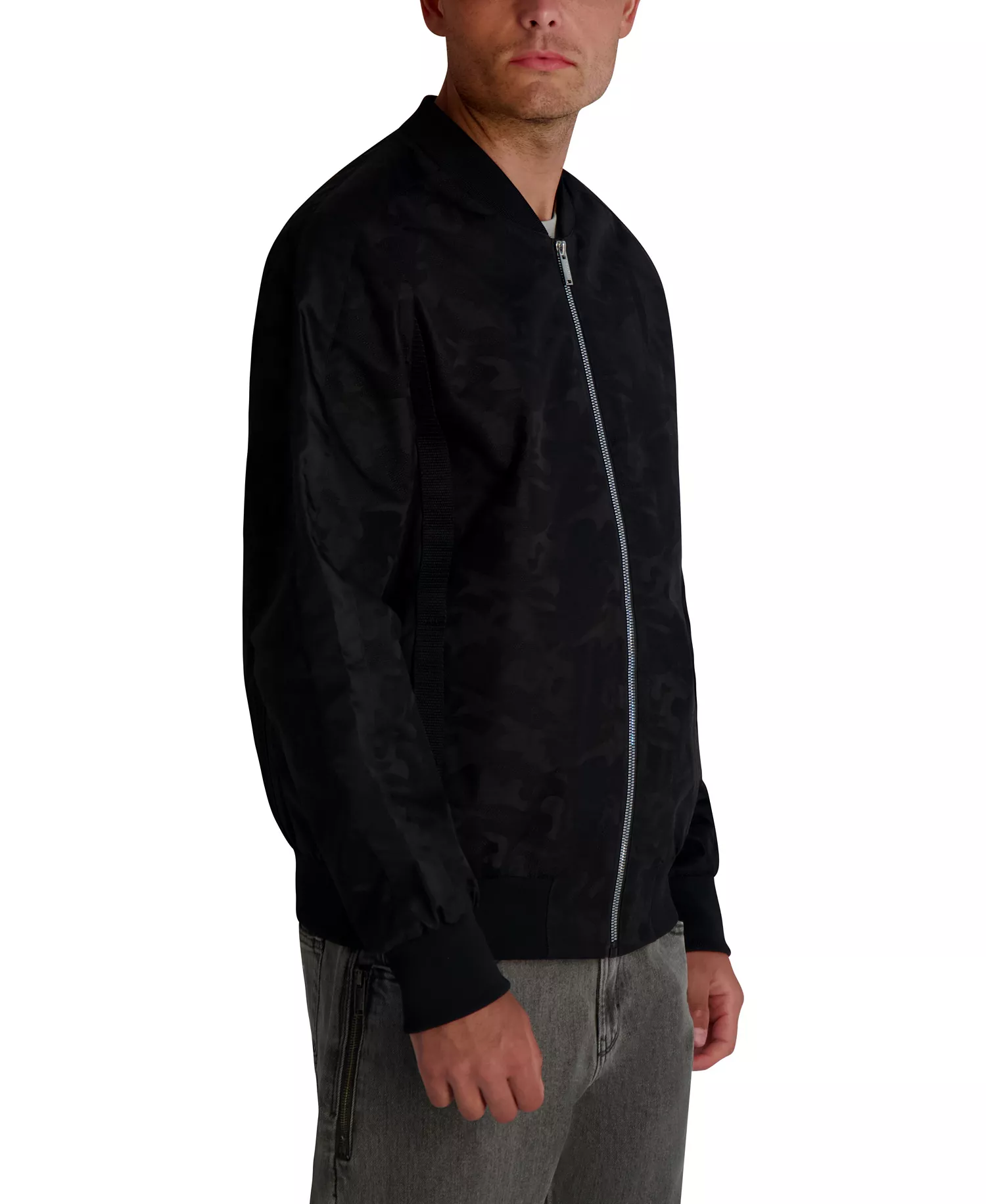 Men's Camo Bomber Jacket - Black - 2XL