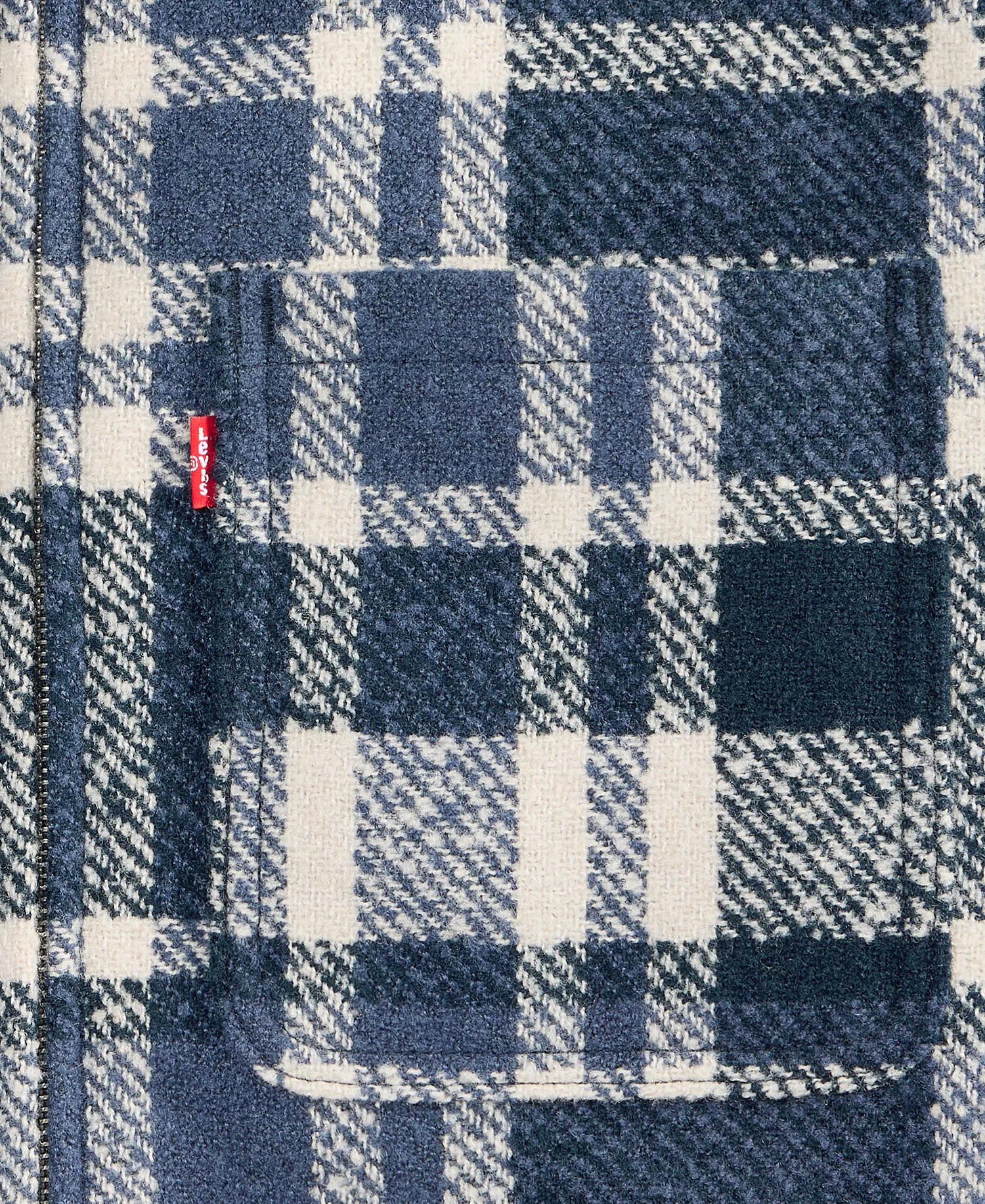 Men's Plaid Shirt Jacket - Blue Plaid - L