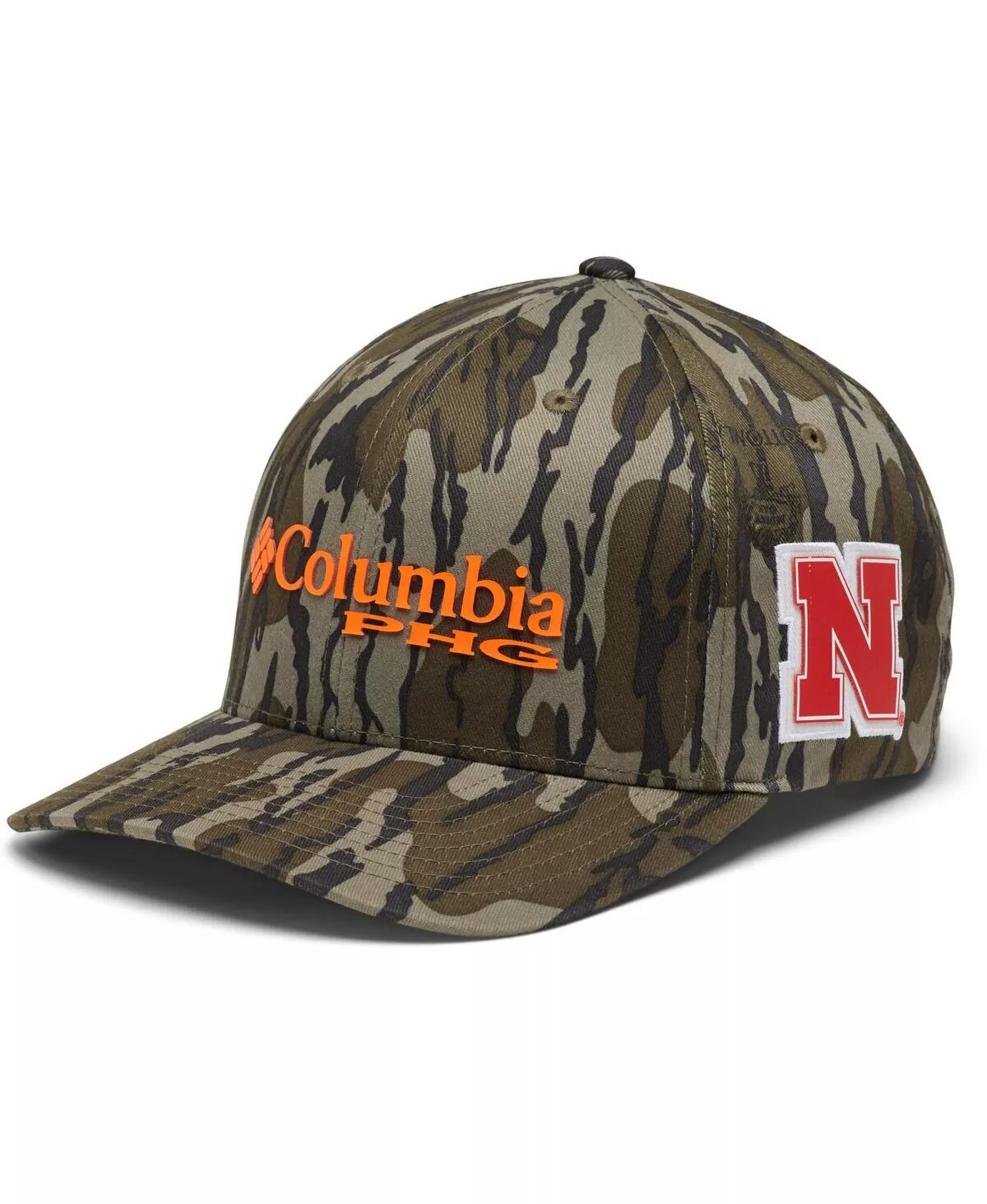 Men's Mossy Oak Camo Nebraska Huskers Bottomland Flex Hat - Camo - S/M
