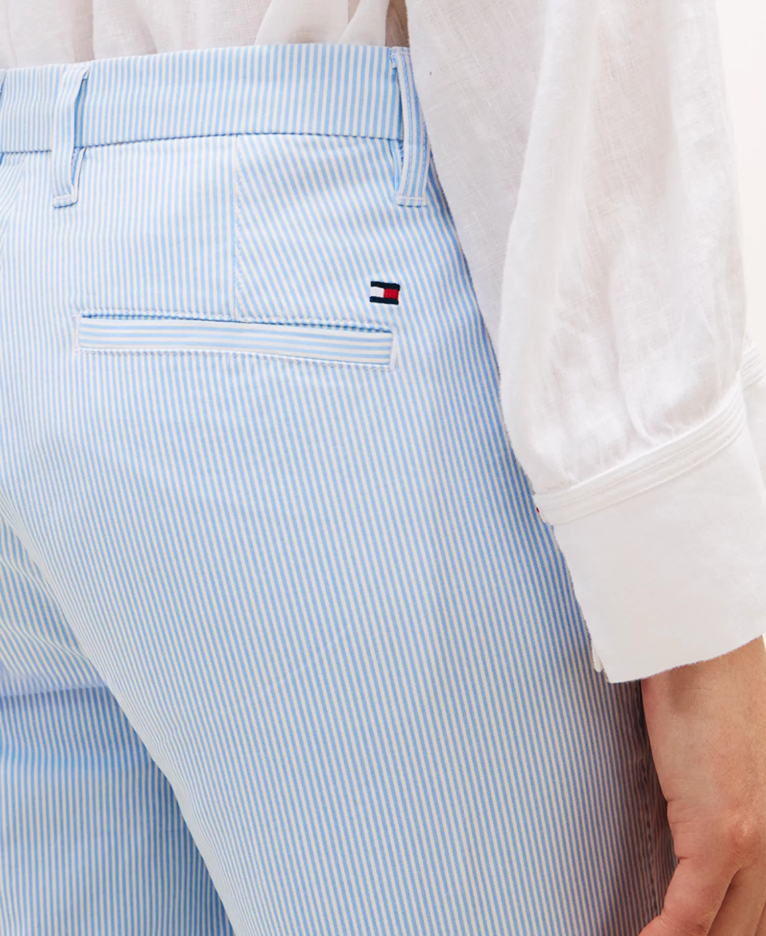 Women's Slim Straight Printed Shorts - Blue - 10