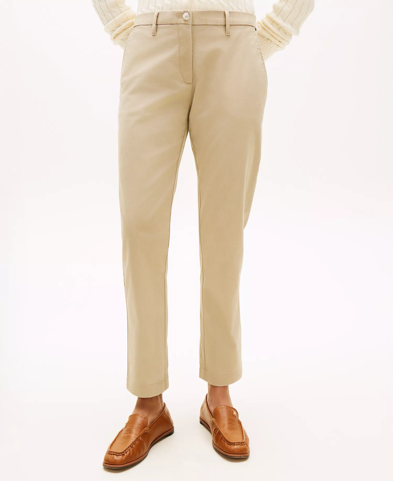 Women's Twill Slim Chino Pants - Beige - 10