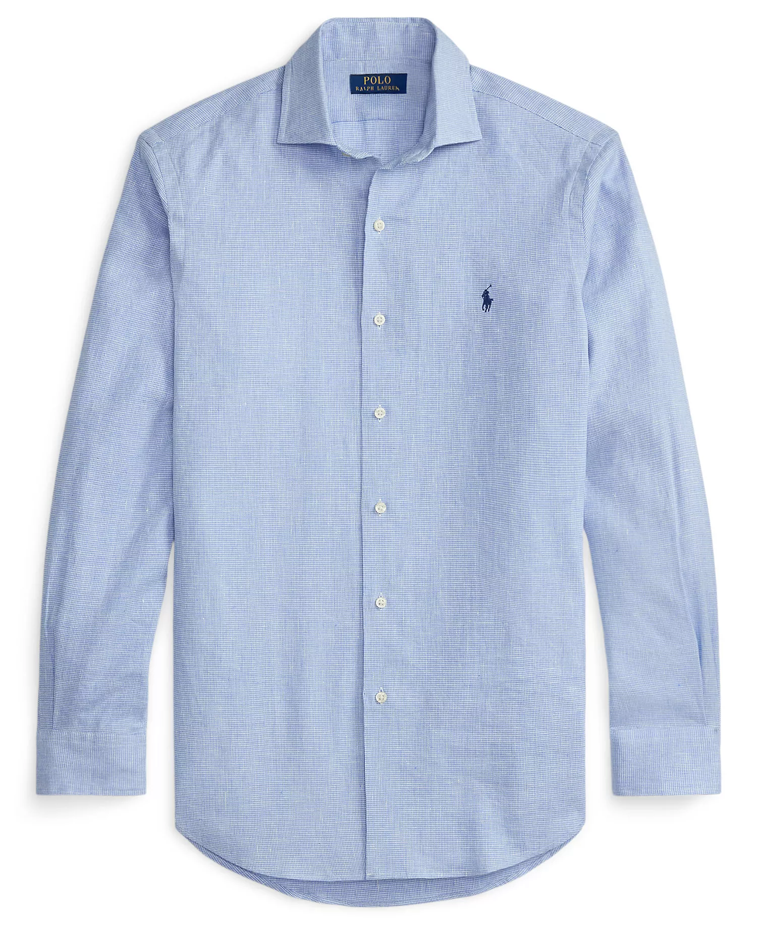 Men's Classic-Fit Miniature Houndstooth Pattern Shirt - Cabana Blue White - 2XL