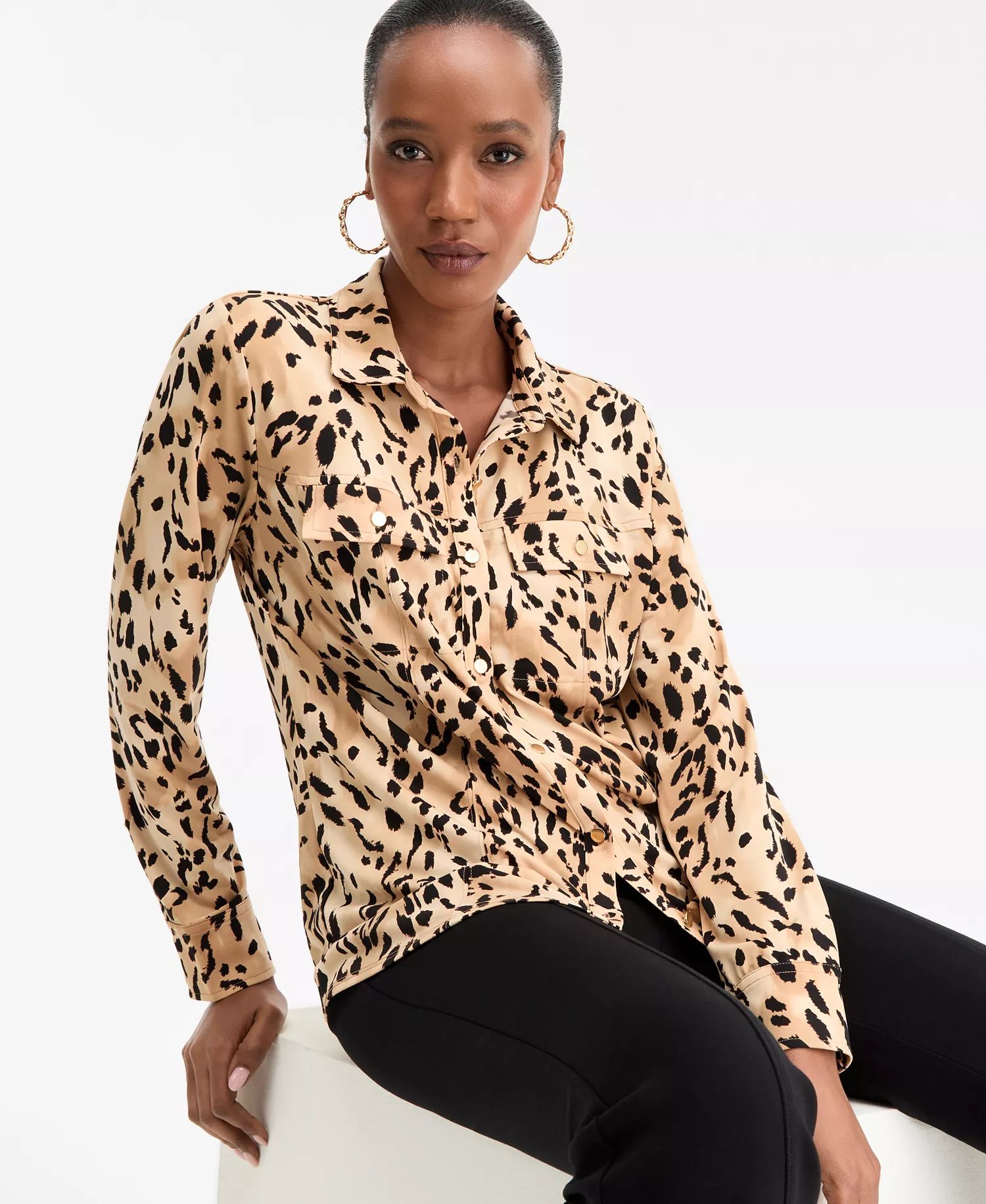 Women's Printed Utility Top, Macy's Exclusive - Caliste Animal - L