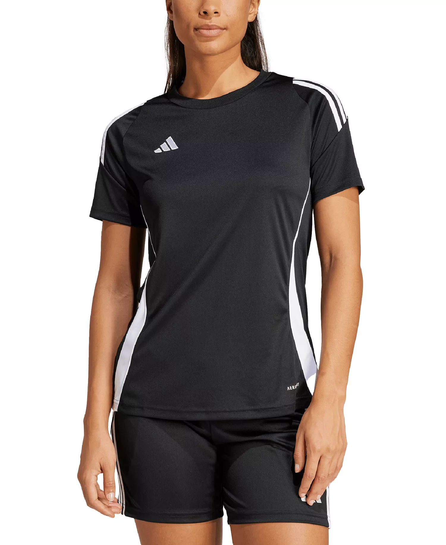 Women's Tiro 24 Jersey Top  - Black/white - L