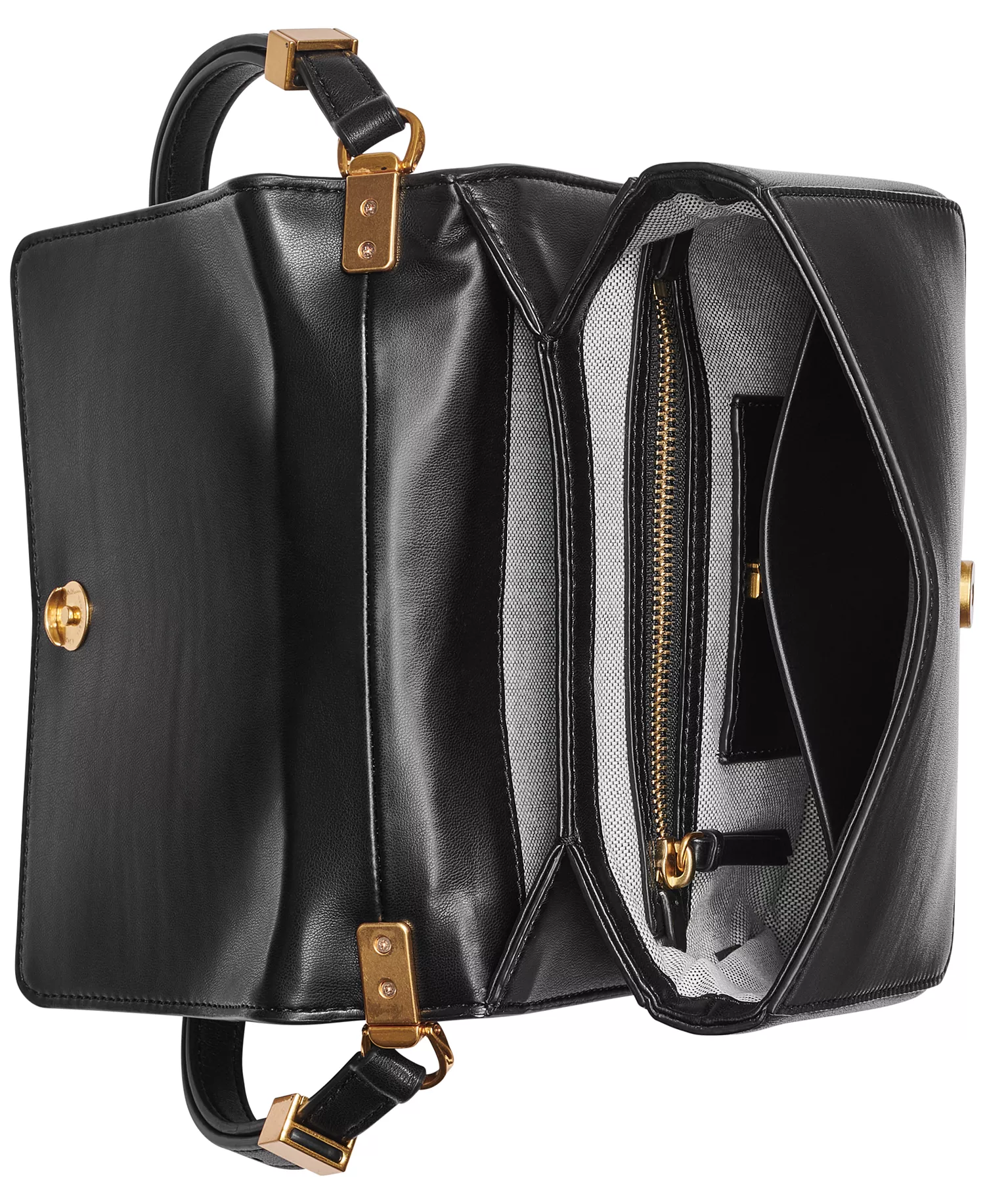 Jericho Flap Shoulder with Sculpted Hardware Bag - Black - ONE SIZE